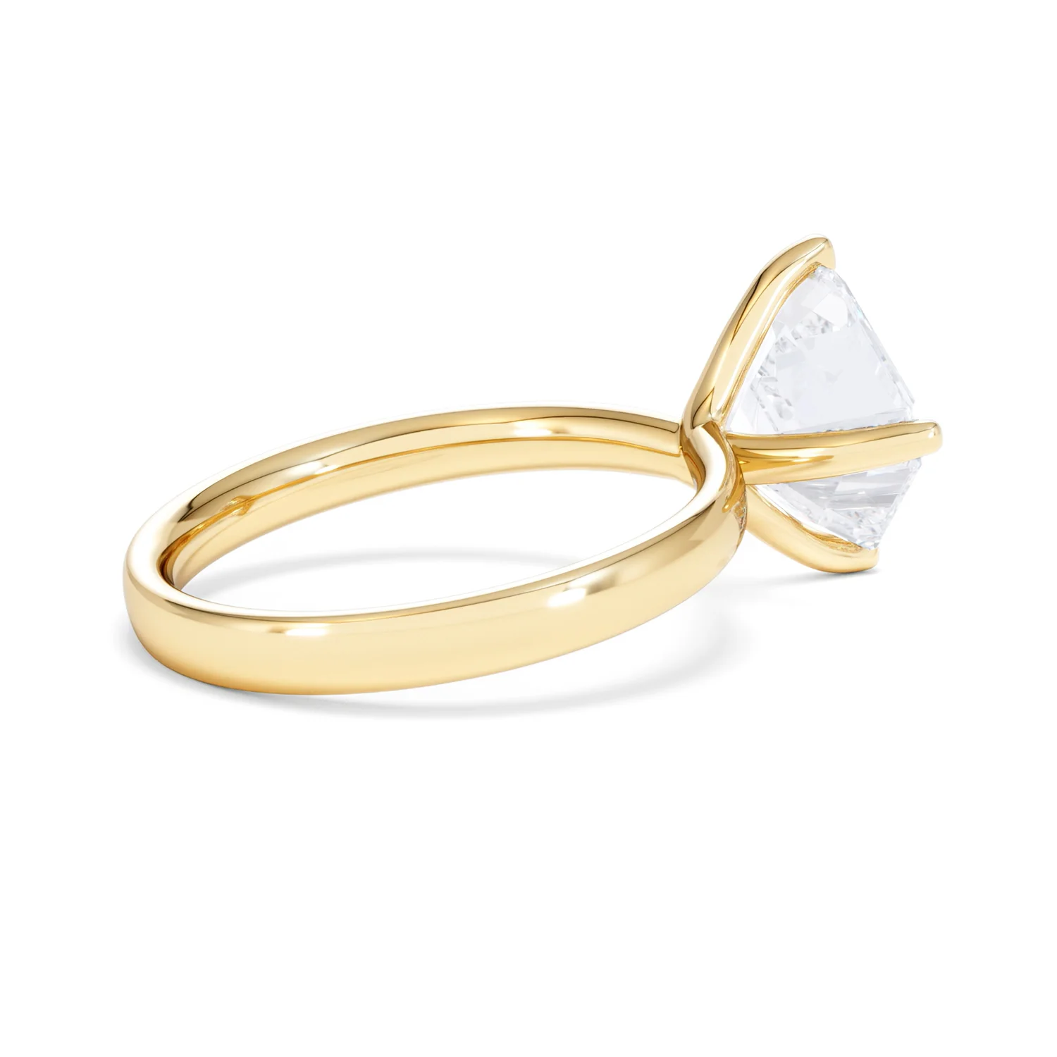 Origin Twist 3.00ct Asscher Cut Lab Diamond Solitaire Engagement Ring in 18K Yellow Gold - Image 33