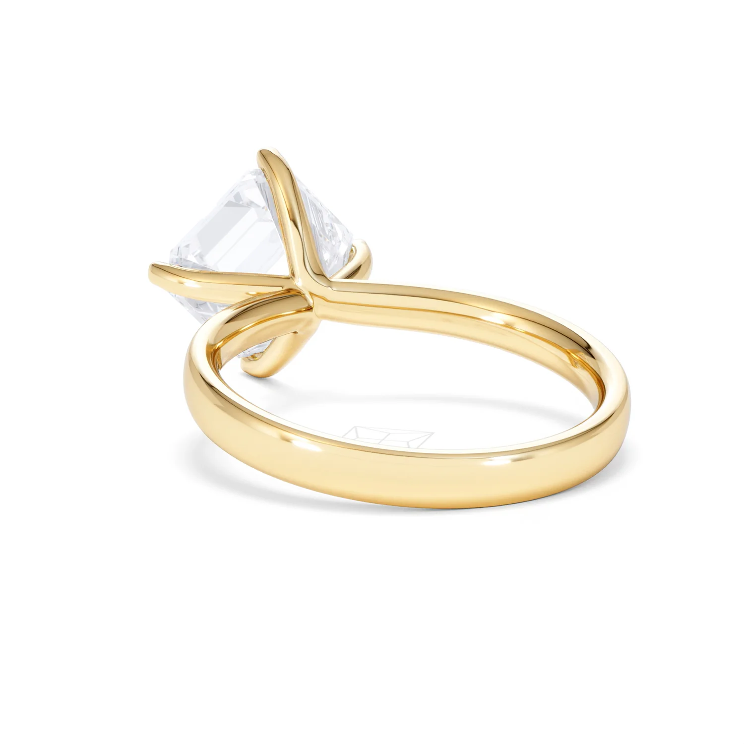 Origin Twist 3.00ct Asscher Cut Lab Diamond Solitaire Engagement Ring in 18K Yellow Gold - Image 53
