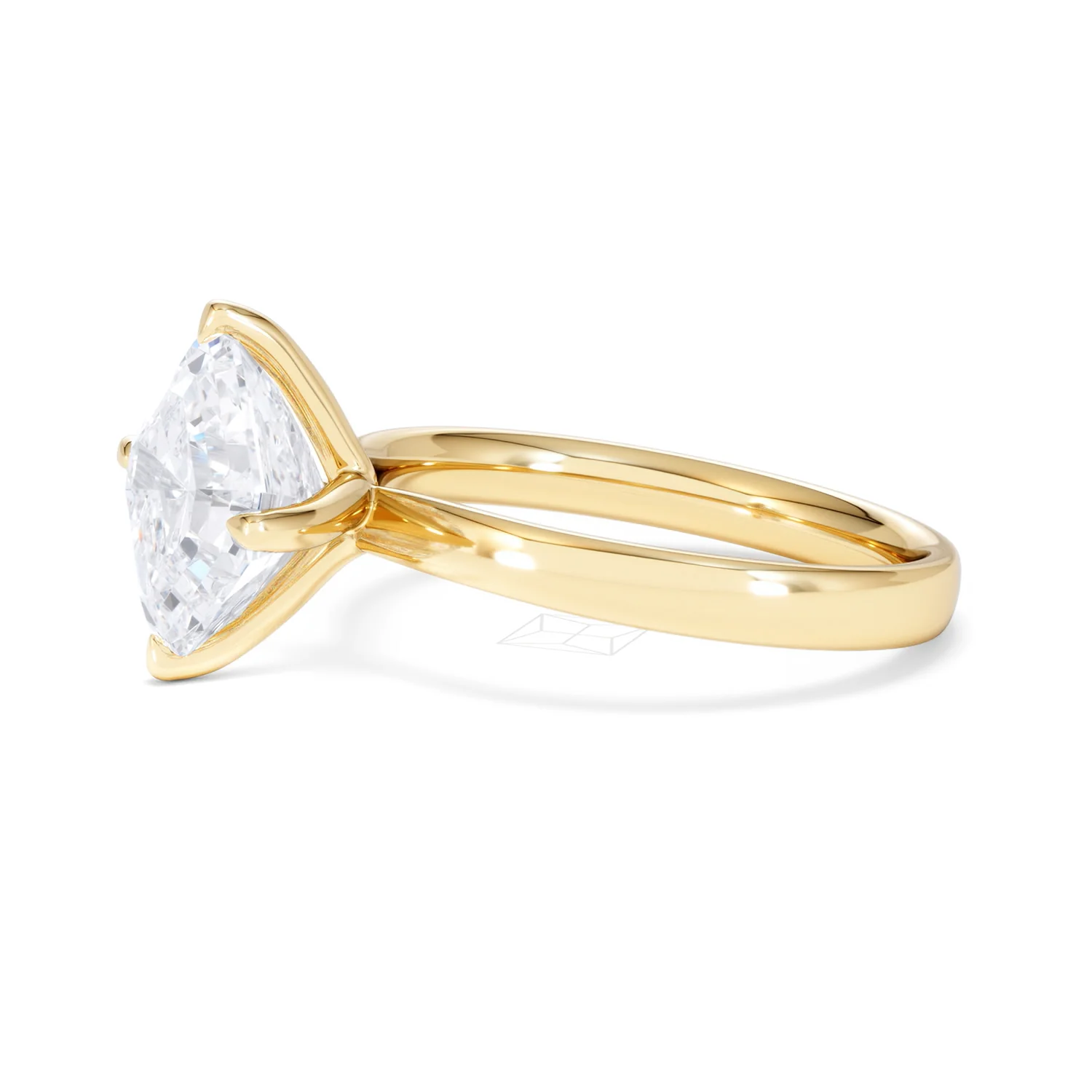 Origin Twist 3.00ct Asscher Cut Lab Diamond Solitaire Engagement Ring in 18K Yellow Gold - Image 72