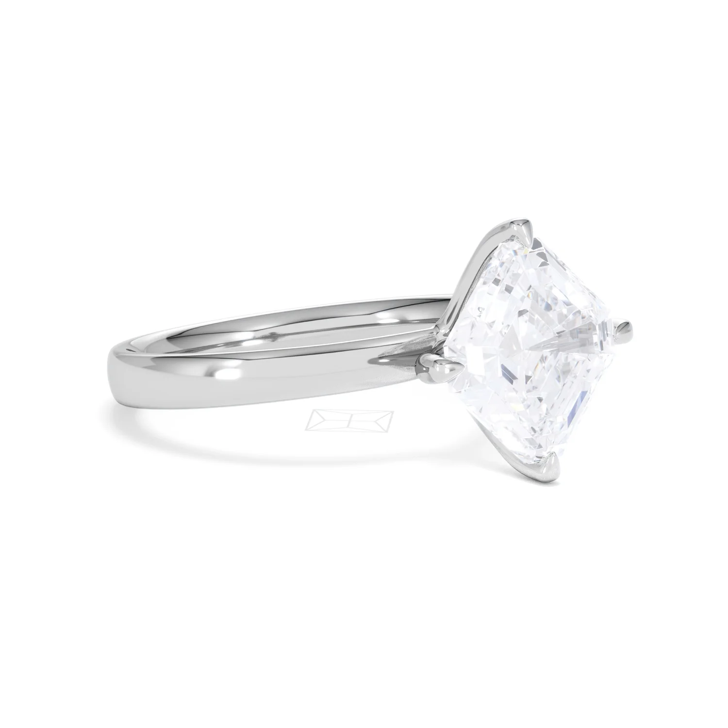 Origin Twist 3.00ct Asscher Cut Lab Diamond Solitaire Engagement Ring in Platinum - Image 16