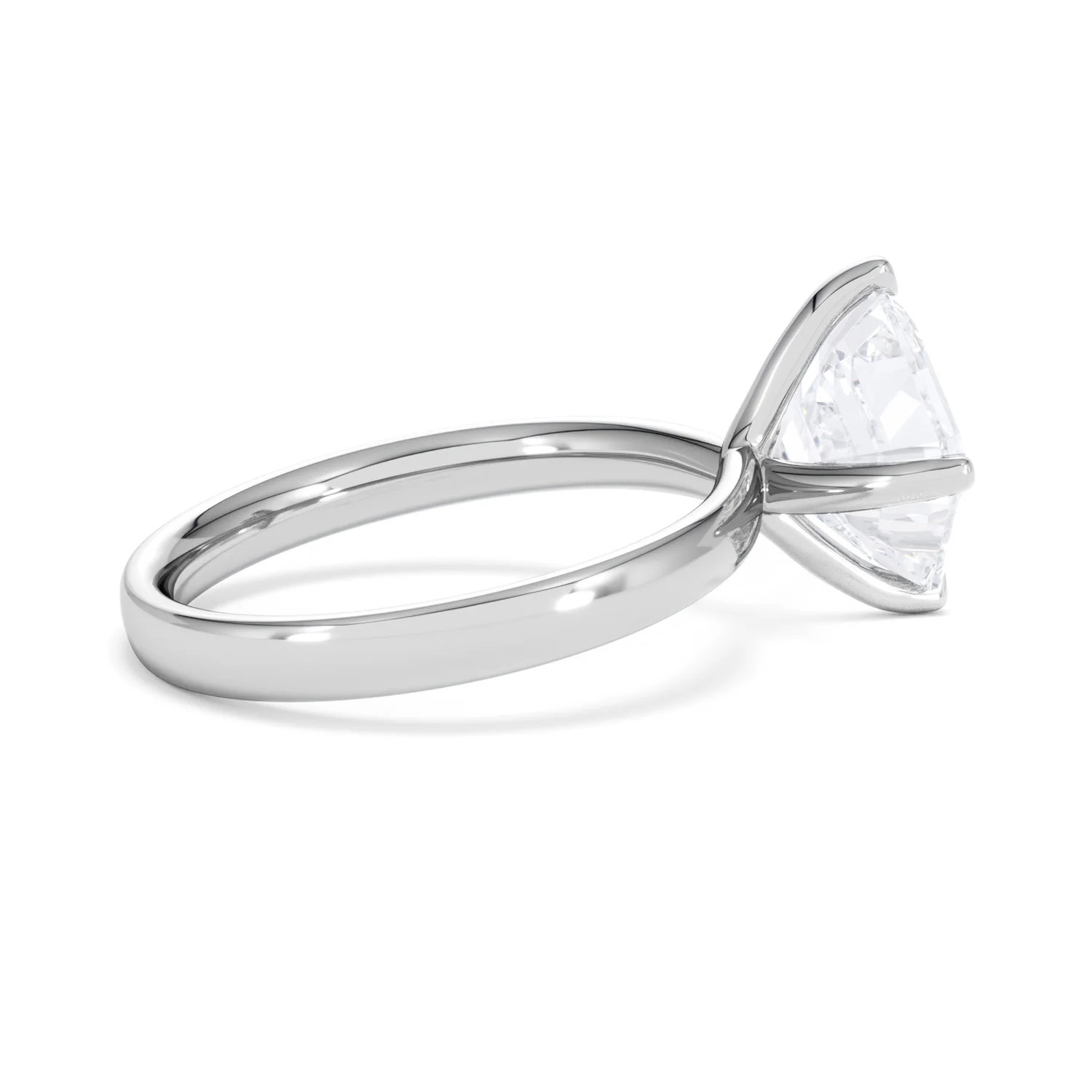 Origin Twist 3.00ct Asscher Cut Lab Diamond Solitaire Engagement Ring in Platinum - Image 30