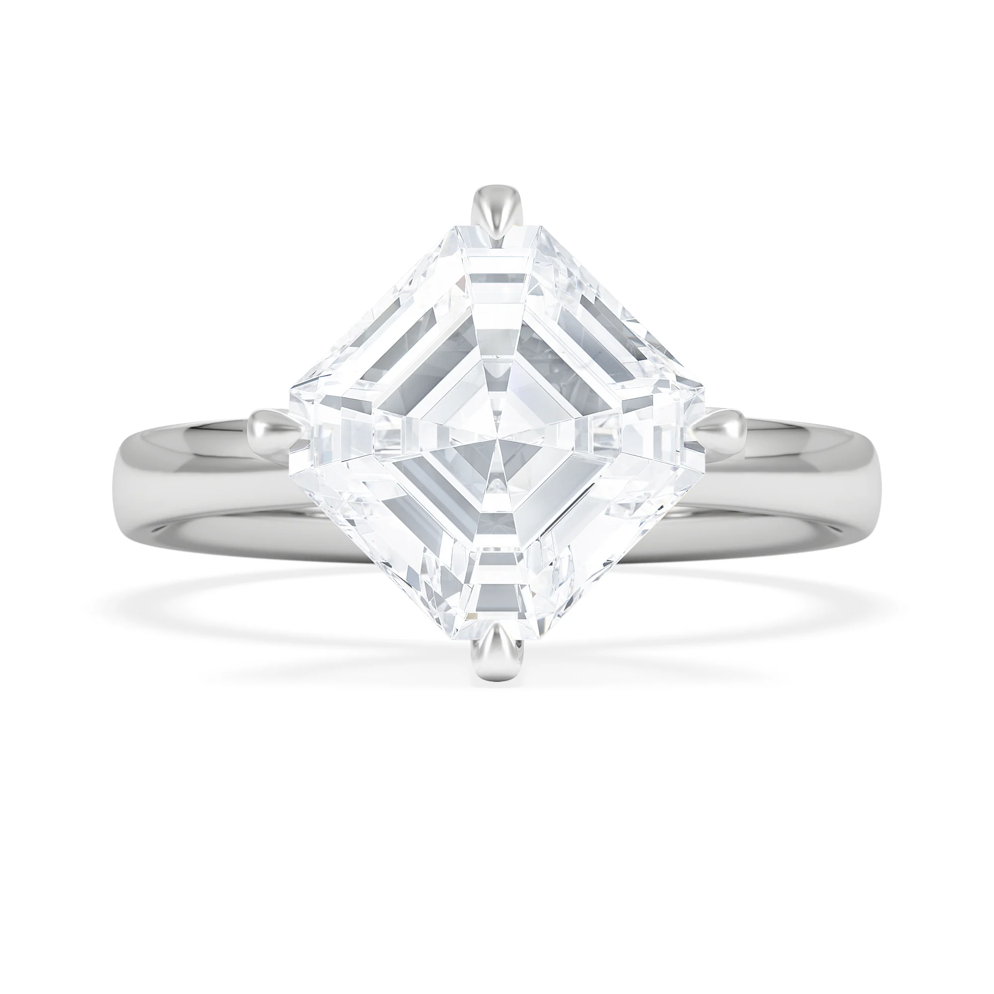 Origin Twist 3.00ct Asscher Cut Lab Diamond Solitaire Engagement Ring in Platinum - Image 6