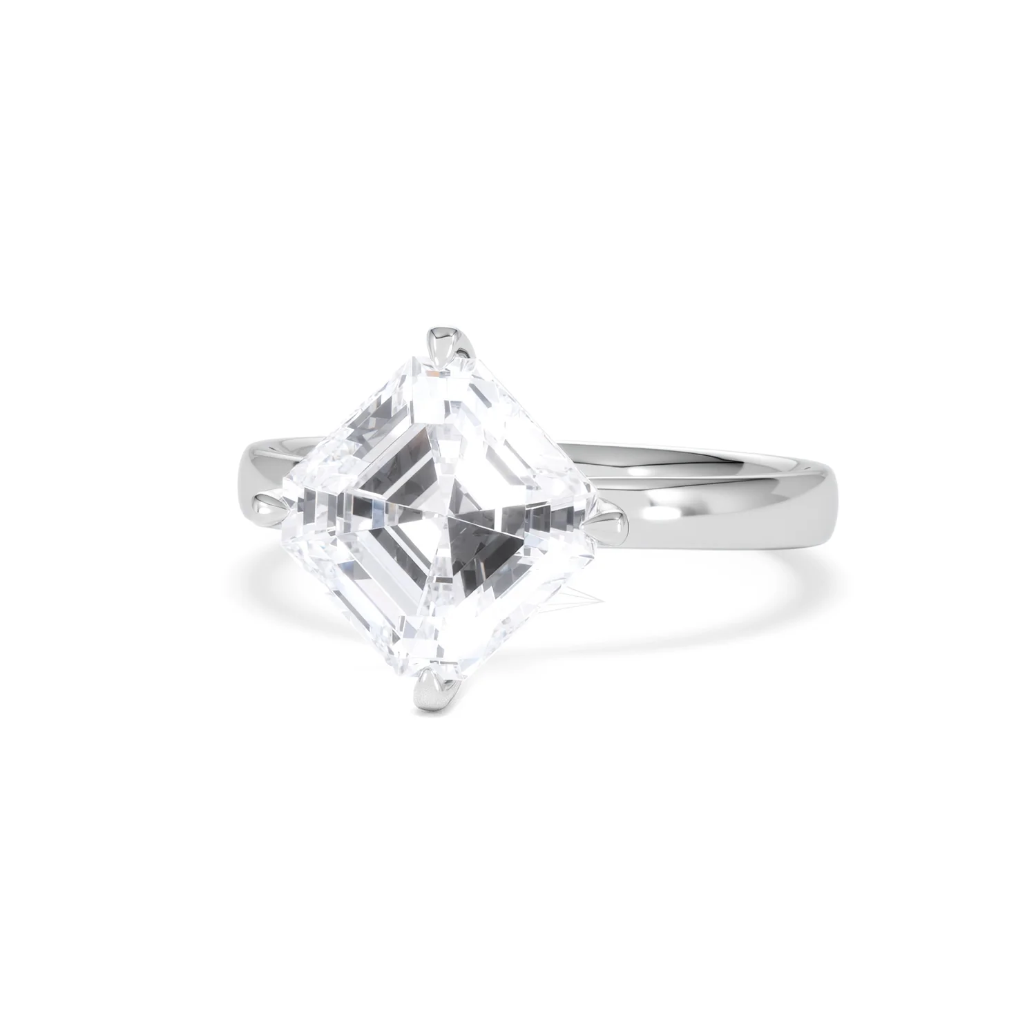 Origin Twist 3.00ct Asscher Cut Lab Diamond Solitaire Engagement Ring in Platinum - Image 84