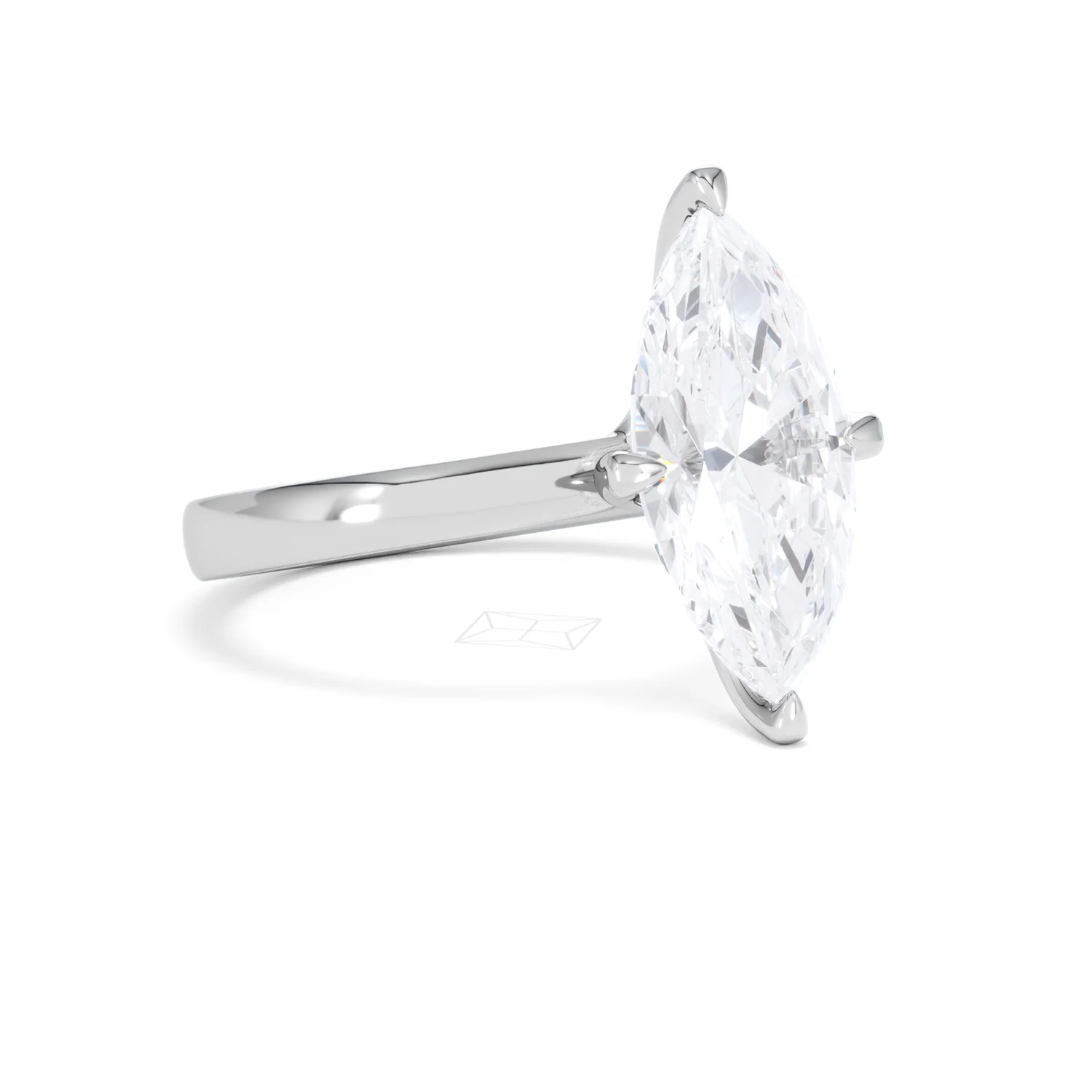 Origin Twist 3.00ct Marquise Cut Lab Diamond Solitaire Engagement Ring in 18K White Gold - Image 14