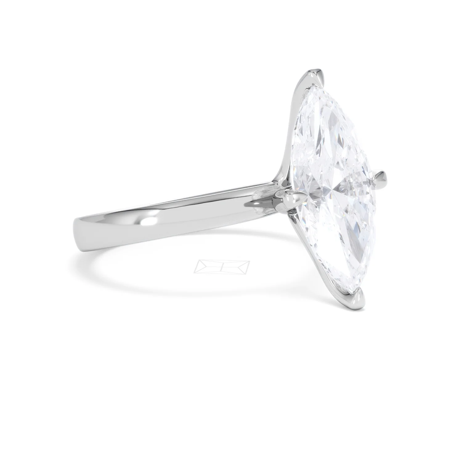 Origin Twist 3.00ct Marquise Cut Lab Diamond Solitaire Engagement Ring in 18K White Gold - Image 16