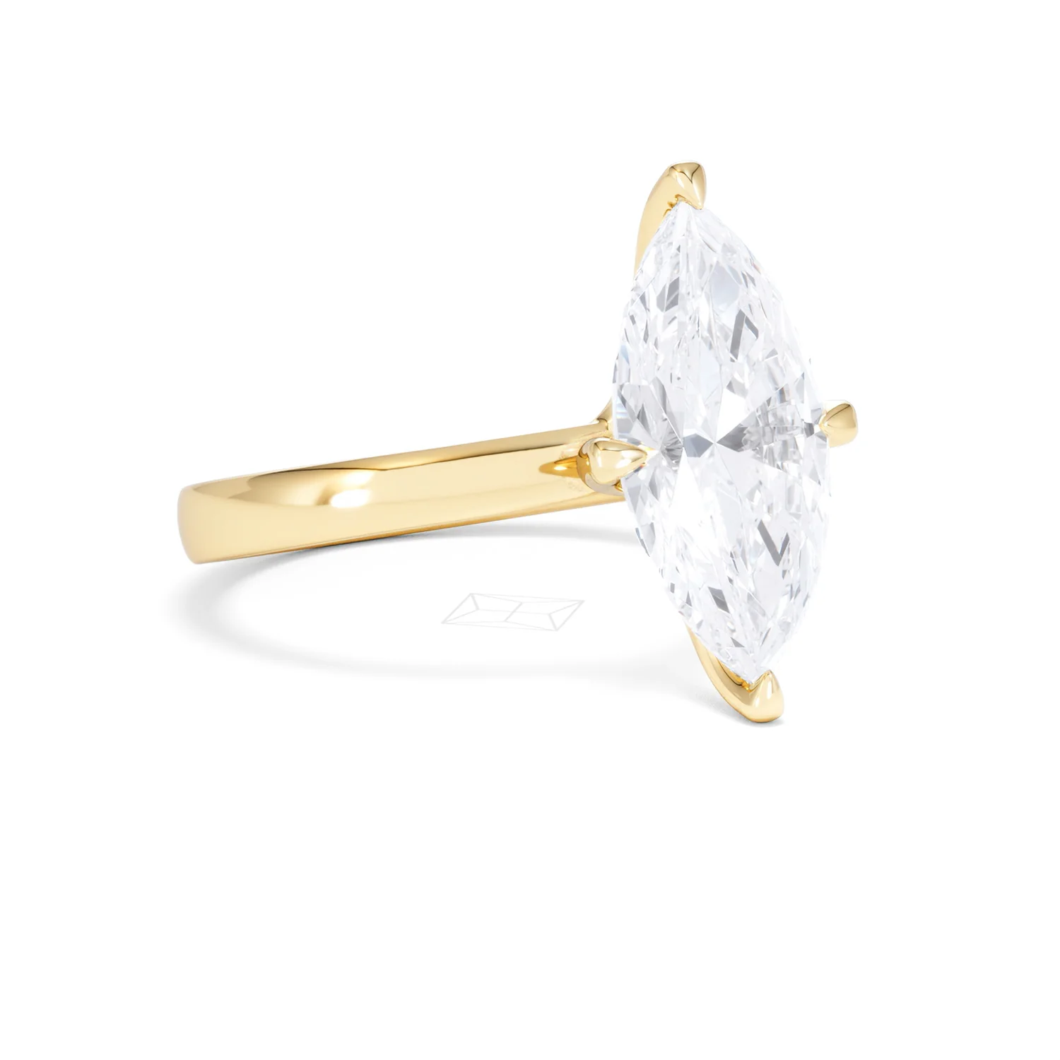 Origin Twist 3.00ct Marquise Cut Lab Diamond Solitaire Engagement Ring in 18K Yellow Gold - Image 14