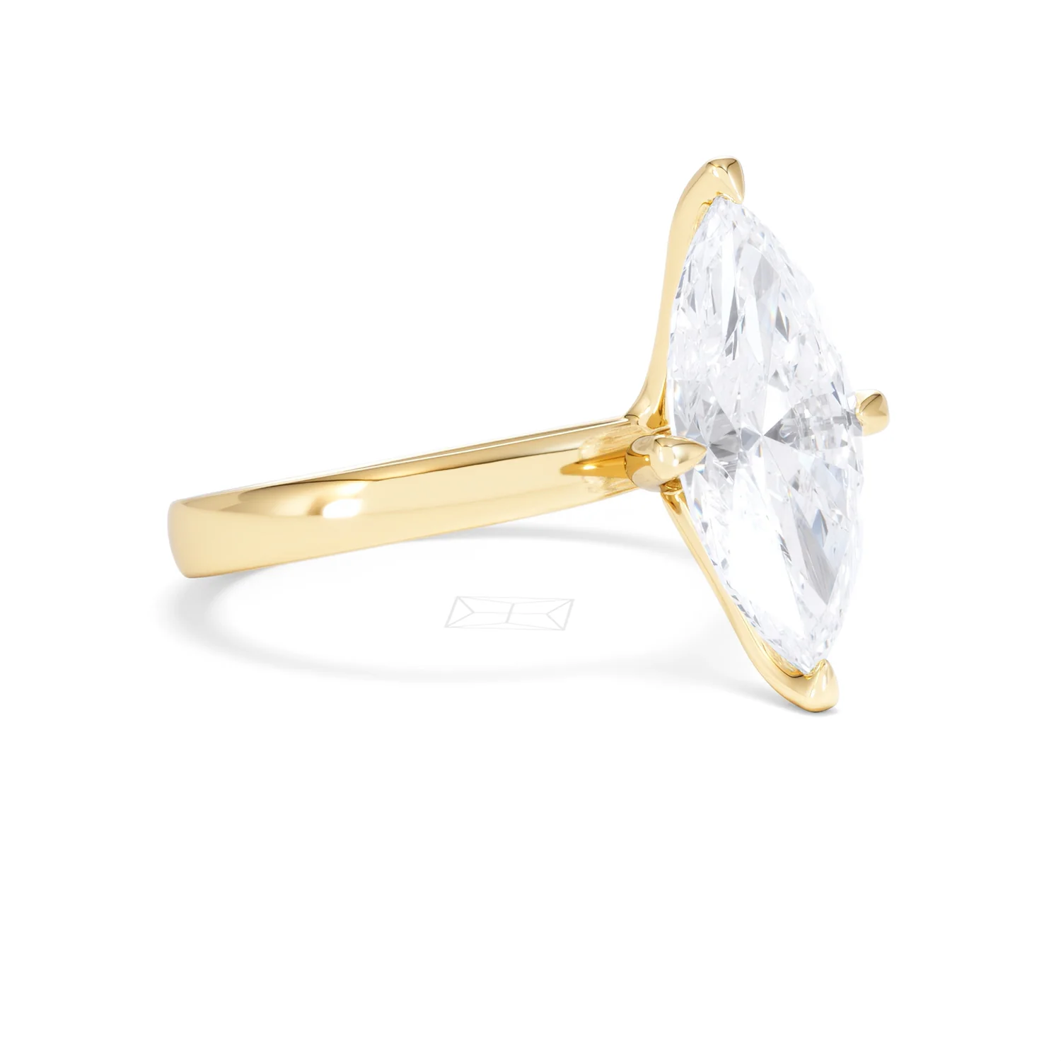 Origin Twist 3.00ct Marquise Cut Lab Diamond Solitaire Engagement Ring in 18K Yellow Gold - Image 16