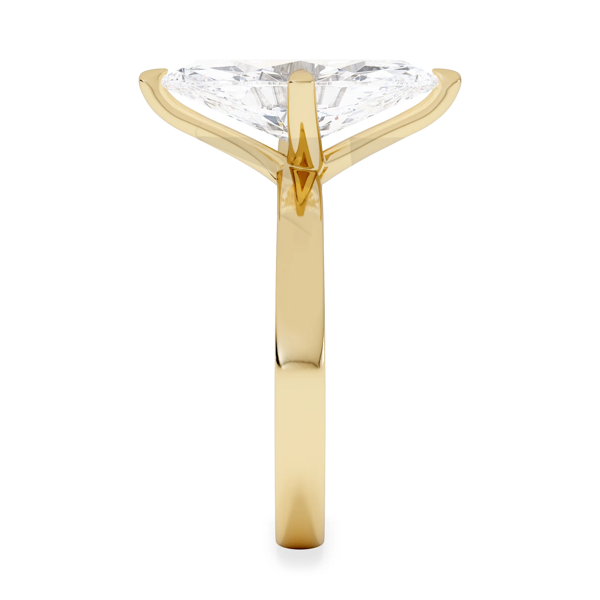 Origin Twist 3.00ct Marquise Cut Lab Diamond Solitaire Engagement Ring in 18K Yellow Gold - Image 5