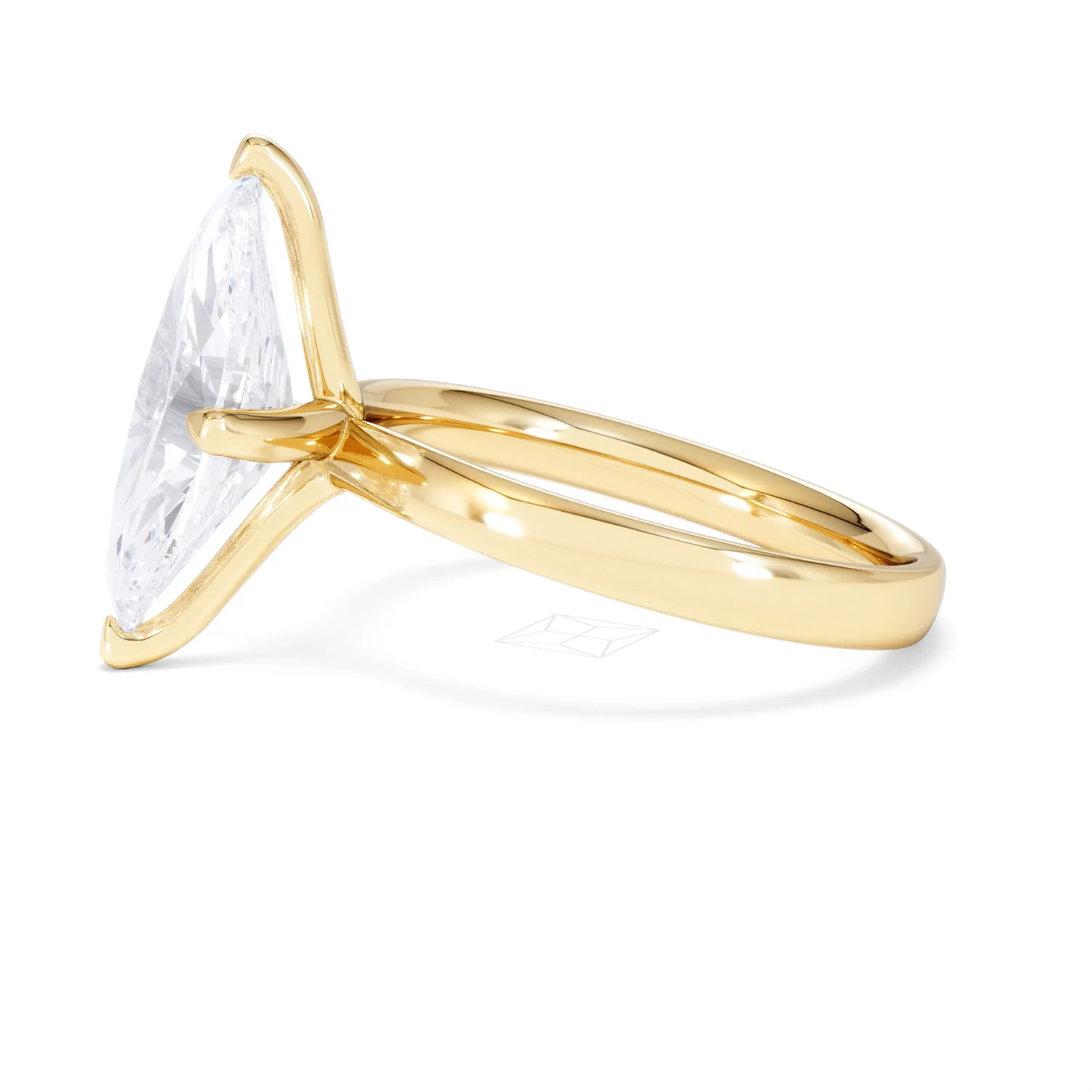 Origin Twist 3.00ct Marquise Cut Lab Diamond Solitaire Engagement Ring in 18K Yellow Gold - Image 70