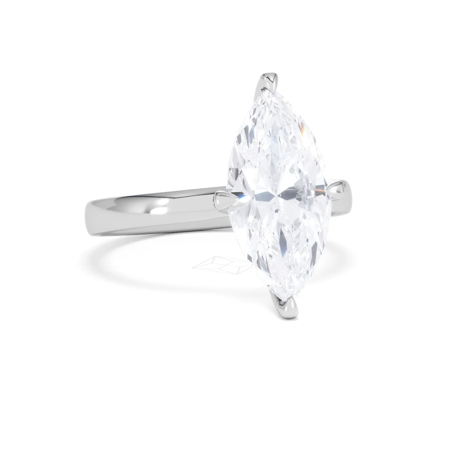 Origin Twist 3.00ct Marquise Cut Lab Diamond Solitaire Engagement Ring in Platinum - Image 11
