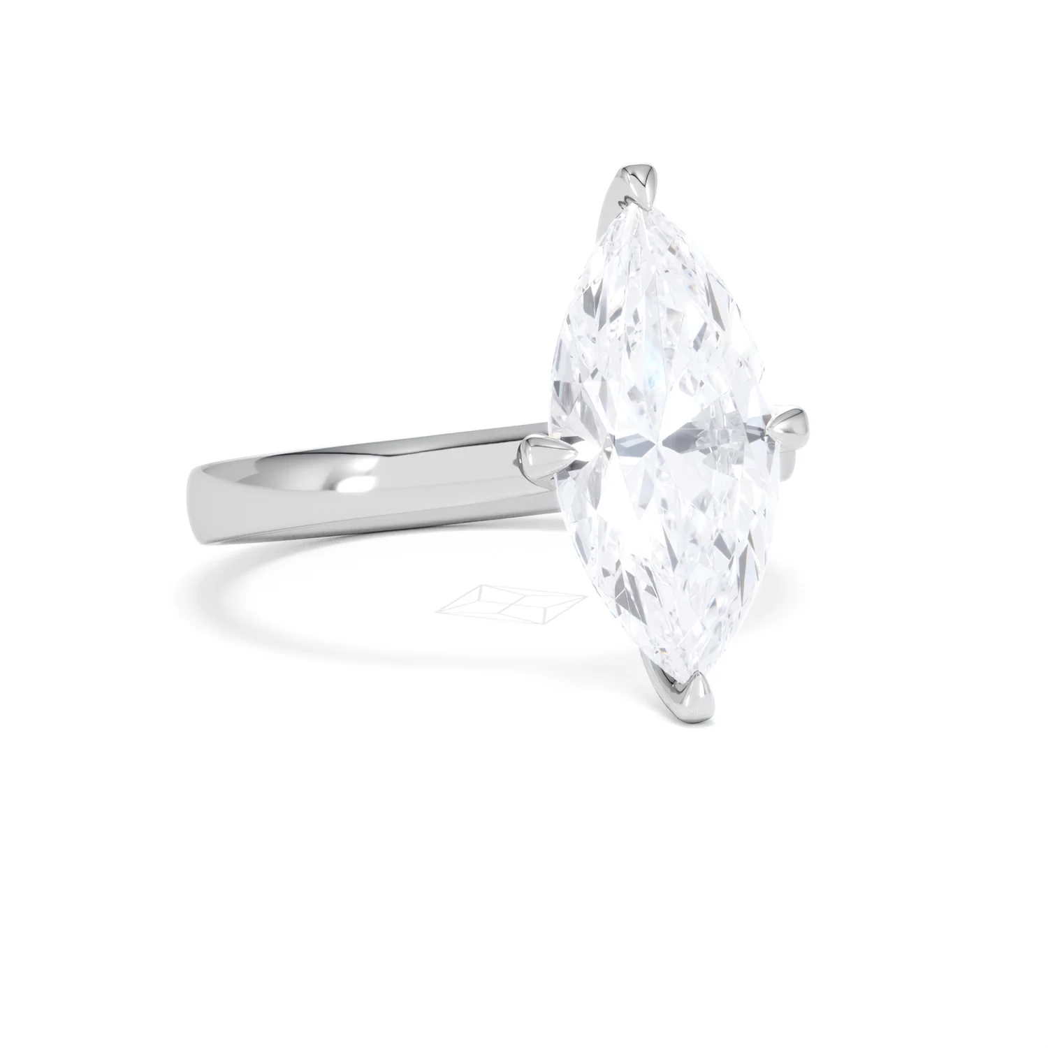Origin Twist 3.00ct Marquise Cut Lab Diamond Solitaire Engagement Ring in Platinum - Image 12