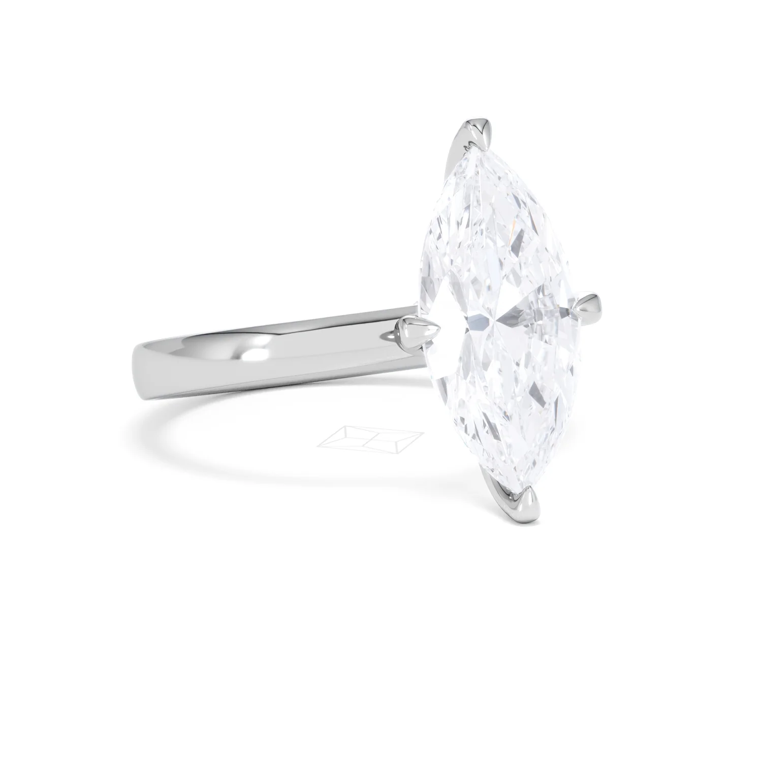 Origin Twist 3.00ct Marquise Cut Lab Diamond Solitaire Engagement Ring in Platinum - Image 13