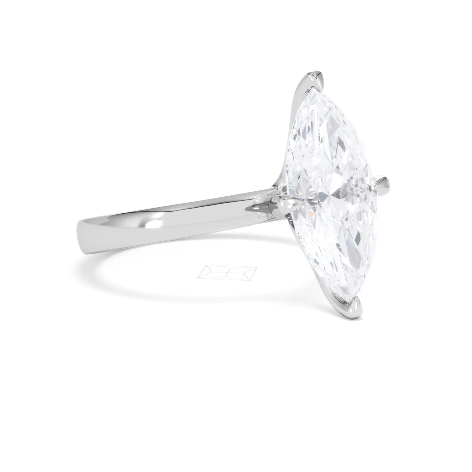 Origin Twist 3.00ct Marquise Cut Lab Diamond Solitaire Engagement Ring in Platinum - Image 15