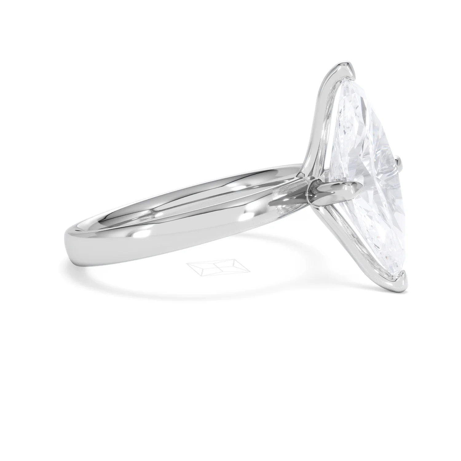 Origin Twist 3.00ct Marquise Cut Lab Diamond Solitaire Engagement Ring in Platinum - Image 21