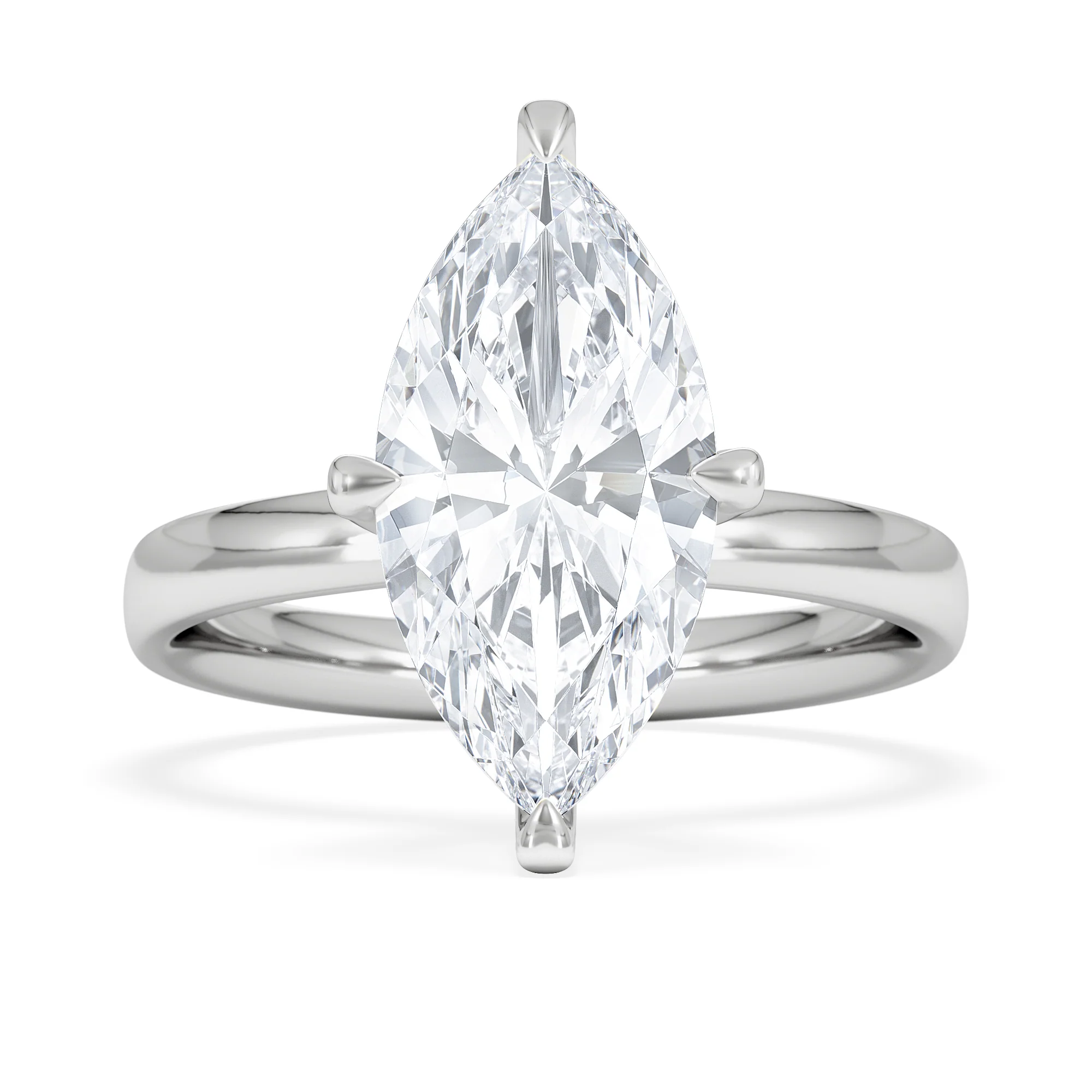 Origin Twist 3.00ct Marquise Cut Lab Diamond Solitaire Engagement Ring in Platinum - Image 6