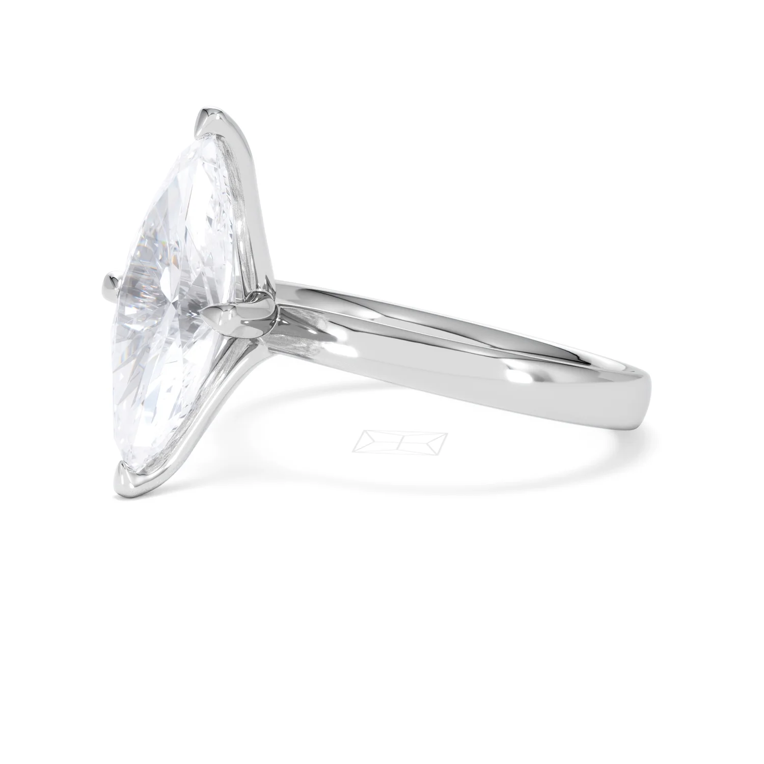 Origin Twist 3.00ct Marquise Cut Lab Diamond Solitaire Engagement Ring in Platinum - Image 75