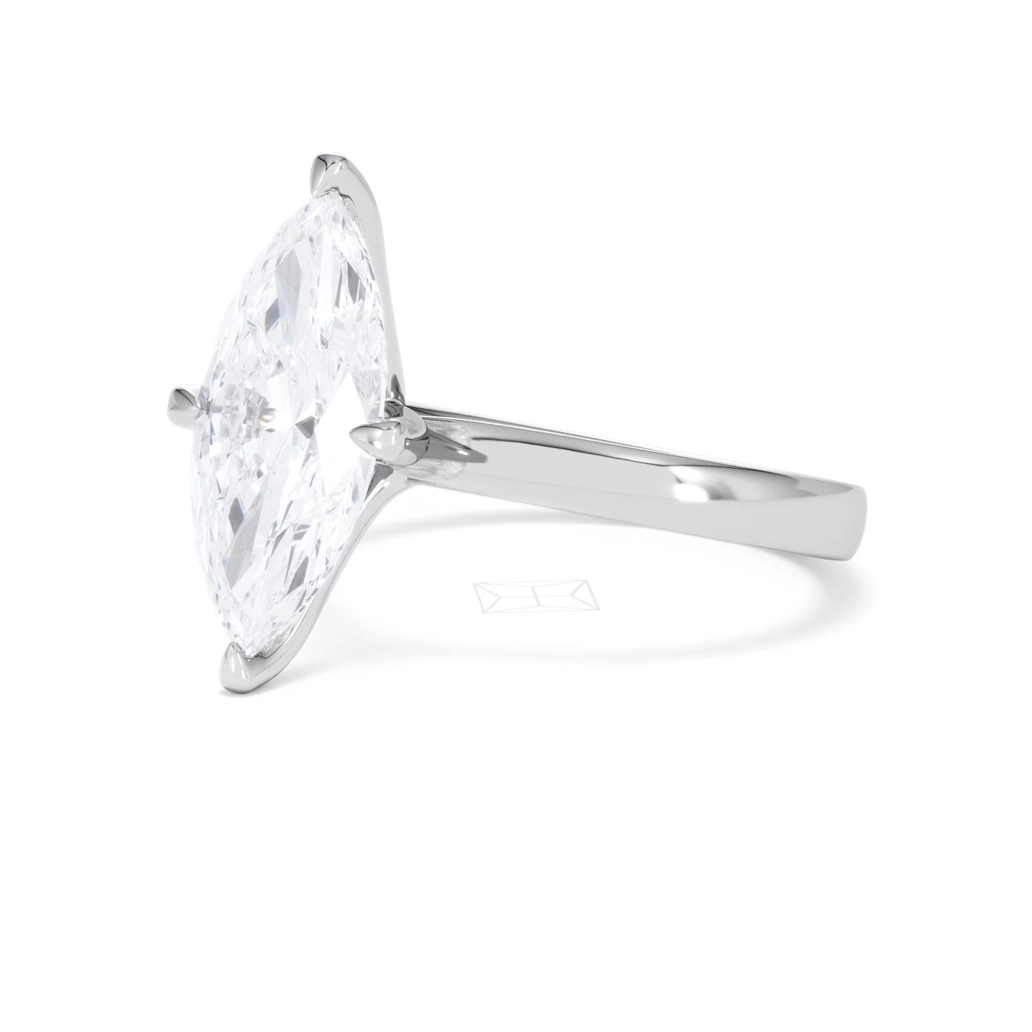 Origin Twist 3.00ct Marquise Cut Lab Diamond Solitaire Engagement Ring in Platinum - Image 78