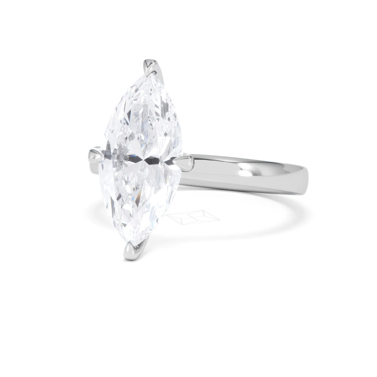 Origin Twist 3.00ct Marquise Cut Lab Diamond Solitaire Engagement Ring in Platinum - Image 82