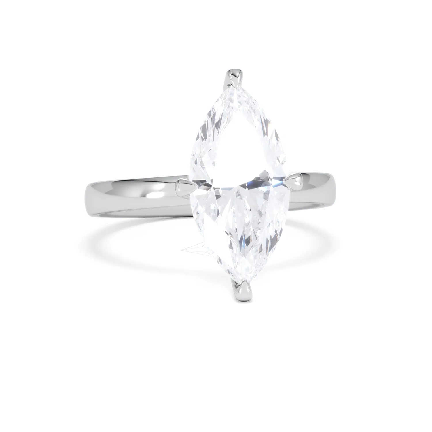 Origin Twist 3.00ct Marquise Cut Lab Diamond Solitaire Engagement Ring in Platinum - Image 9