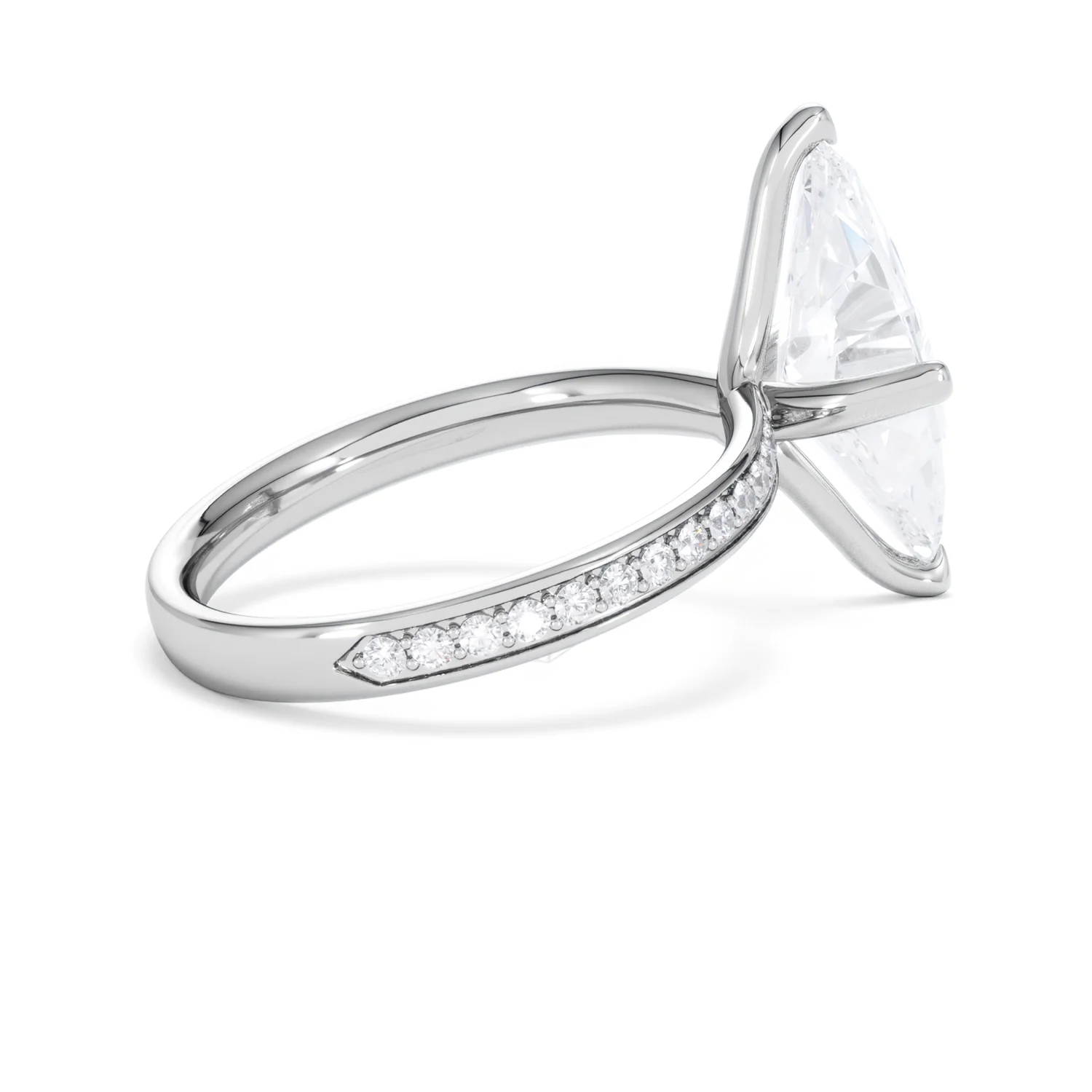 Origin Twist 3.00ct Marquise Cut Lab Diamond Solitaire Engagement Ring with Side Stones in 18K White Gold - Image 32