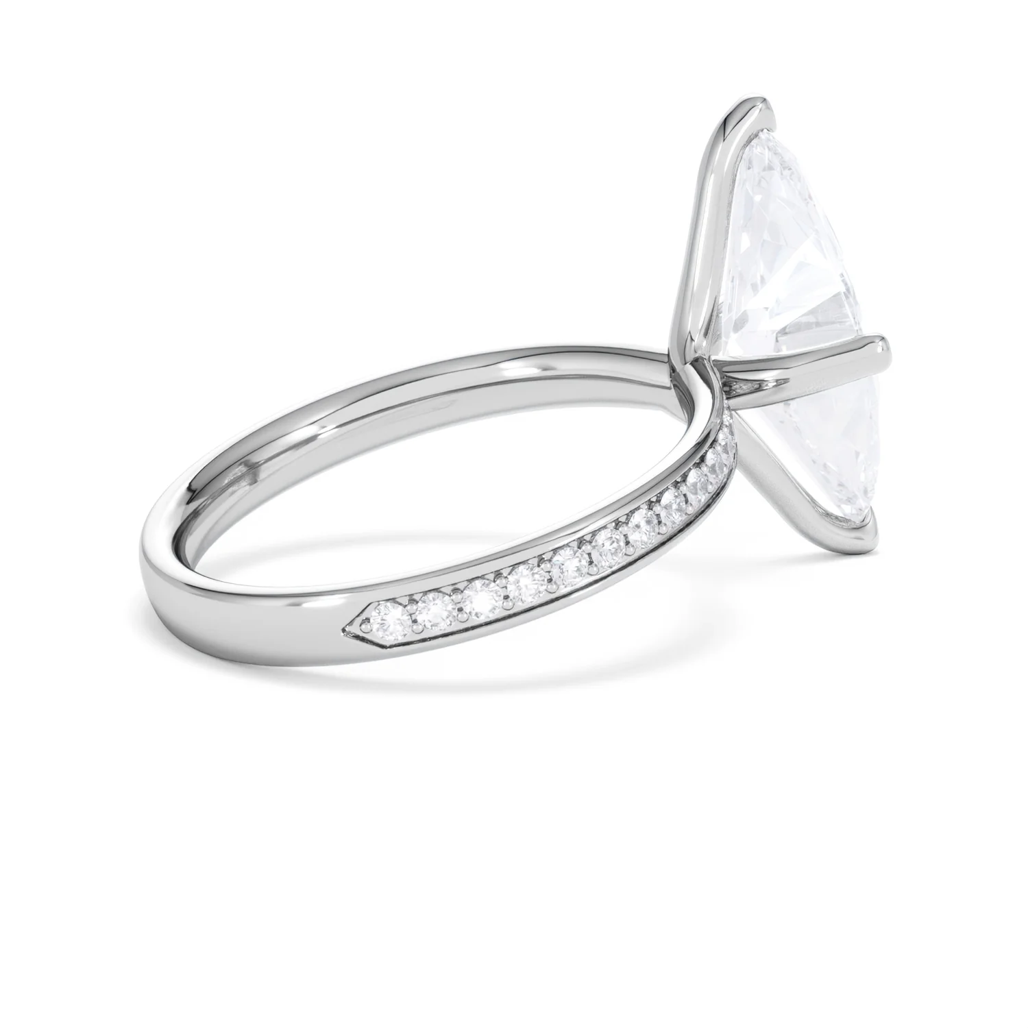 Origin Twist 3.00ct Marquise Cut Lab Diamond Solitaire Engagement Ring with Side Stones in 18K White Gold - Image 33