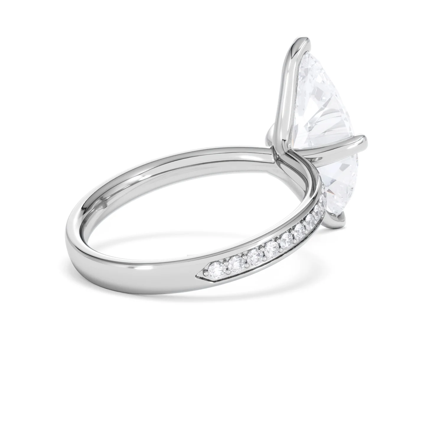 Origin Twist 3.00ct Marquise Cut Lab Diamond Solitaire Engagement Ring with Side Stones in 18K White Gold - Image 37