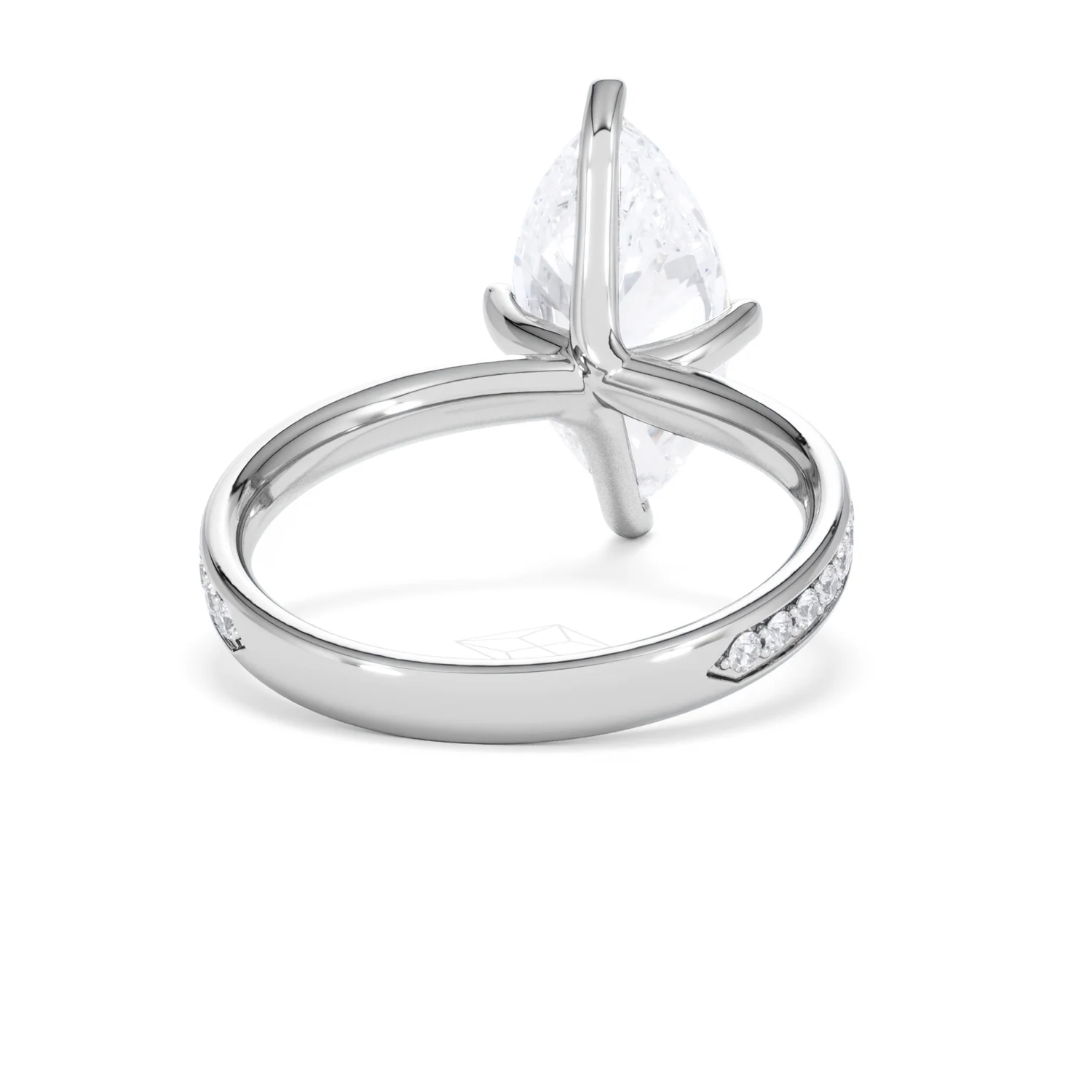 Origin Twist 3.00ct Marquise Cut Lab Diamond Solitaire Engagement Ring with Side Stones in 18K White Gold - Image 44