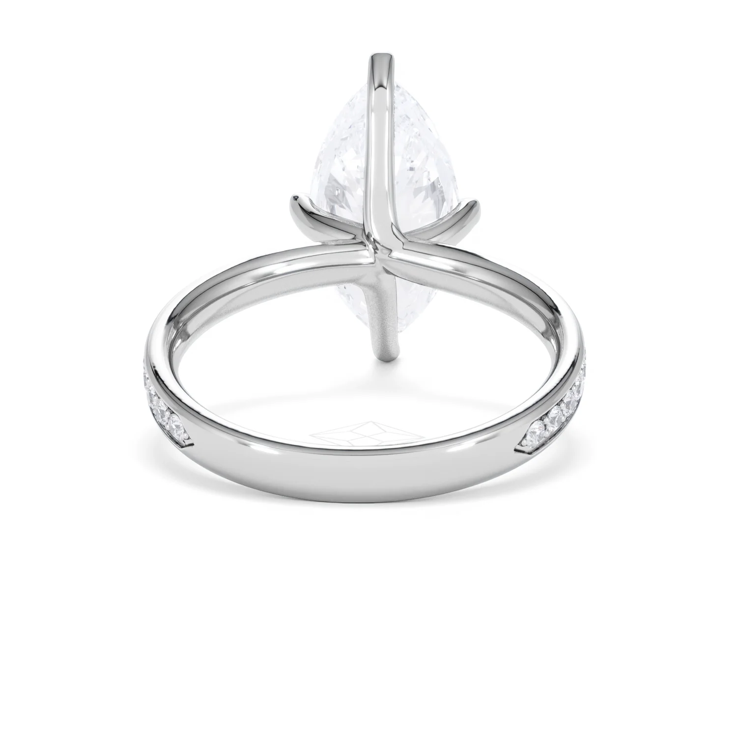 Origin Twist 3.00ct Marquise Cut Lab Diamond Solitaire Engagement Ring with Side Stones in 18K White Gold - Image 46