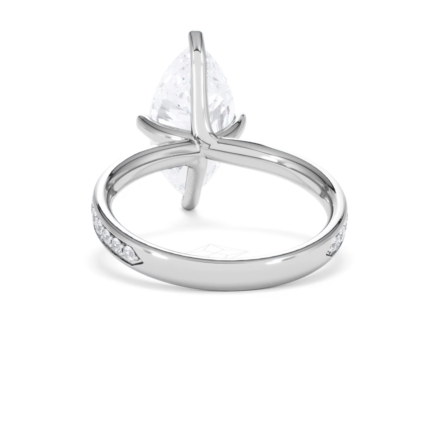 Origin Twist 3.00ct Marquise Cut Lab Diamond Solitaire Engagement Ring with Side Stones in 18K White Gold - Image 49