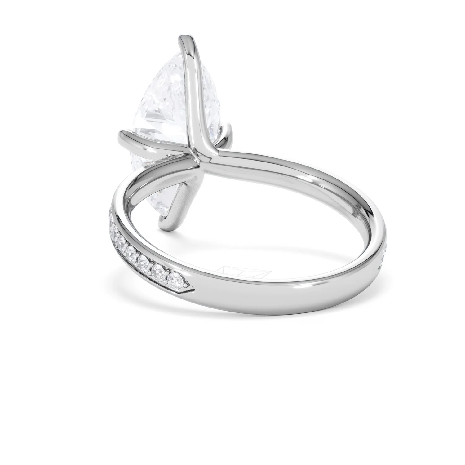 Origin Twist 3.00ct Marquise Cut Lab Diamond Solitaire Engagement Ring with Side Stones in 18K White Gold - Image 52