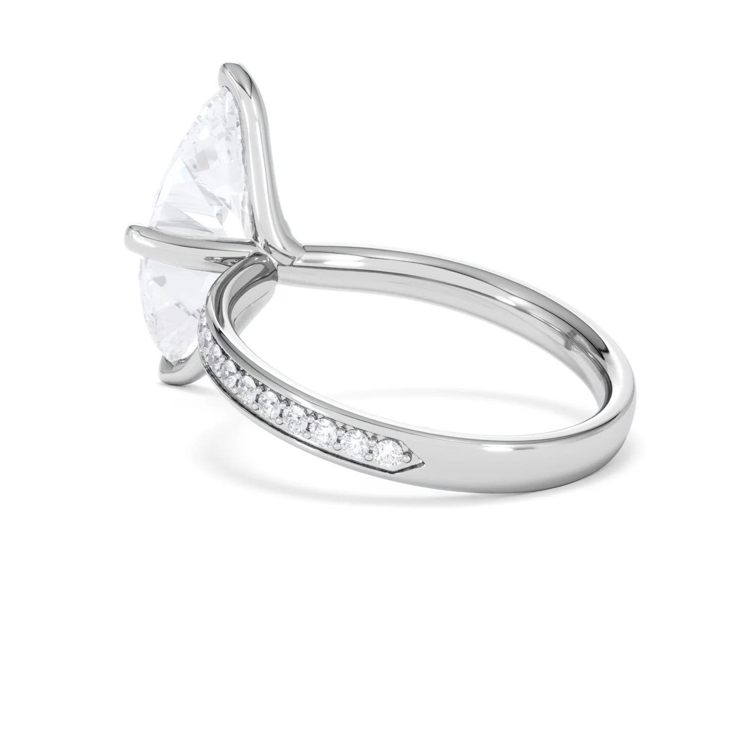 Origin Twist 3.00ct Marquise Cut Lab Diamond Solitaire Engagement Ring with Side Stones in 18K White Gold - Image 57