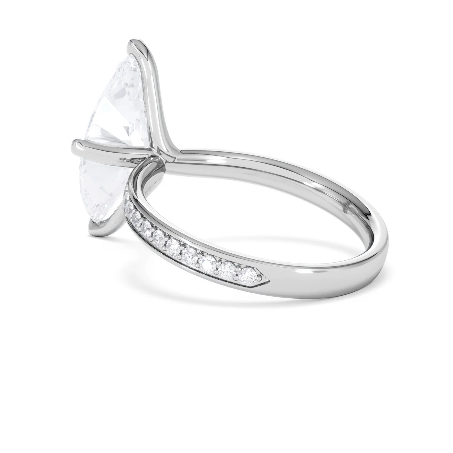 Origin Twist 3.00ct Marquise Cut Lab Diamond Solitaire Engagement Ring with Side Stones in 18K White Gold - Image 58