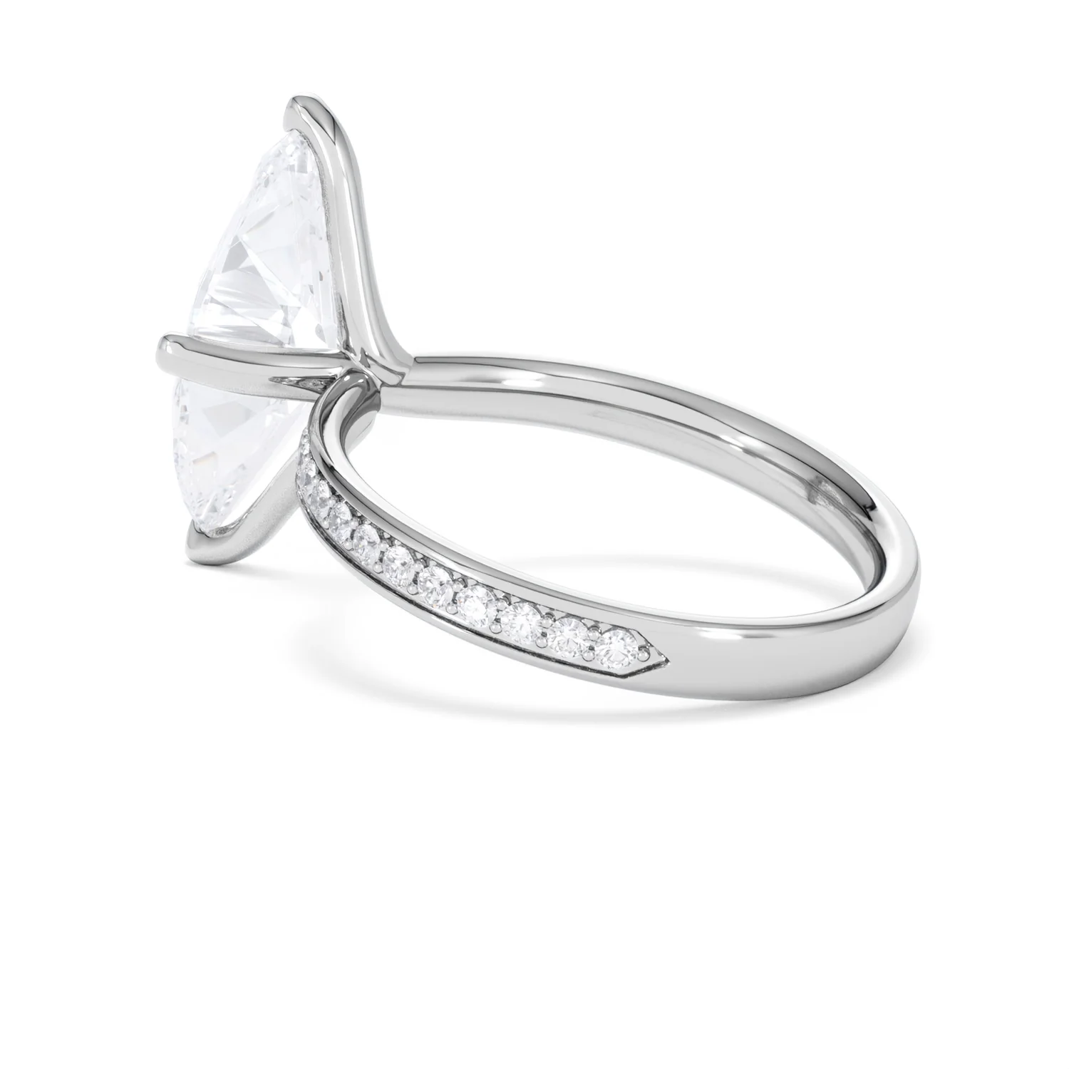Origin Twist 3.00ct Marquise Cut Lab Diamond Solitaire Engagement Ring with Side Stones in 18K White Gold - Image 59
