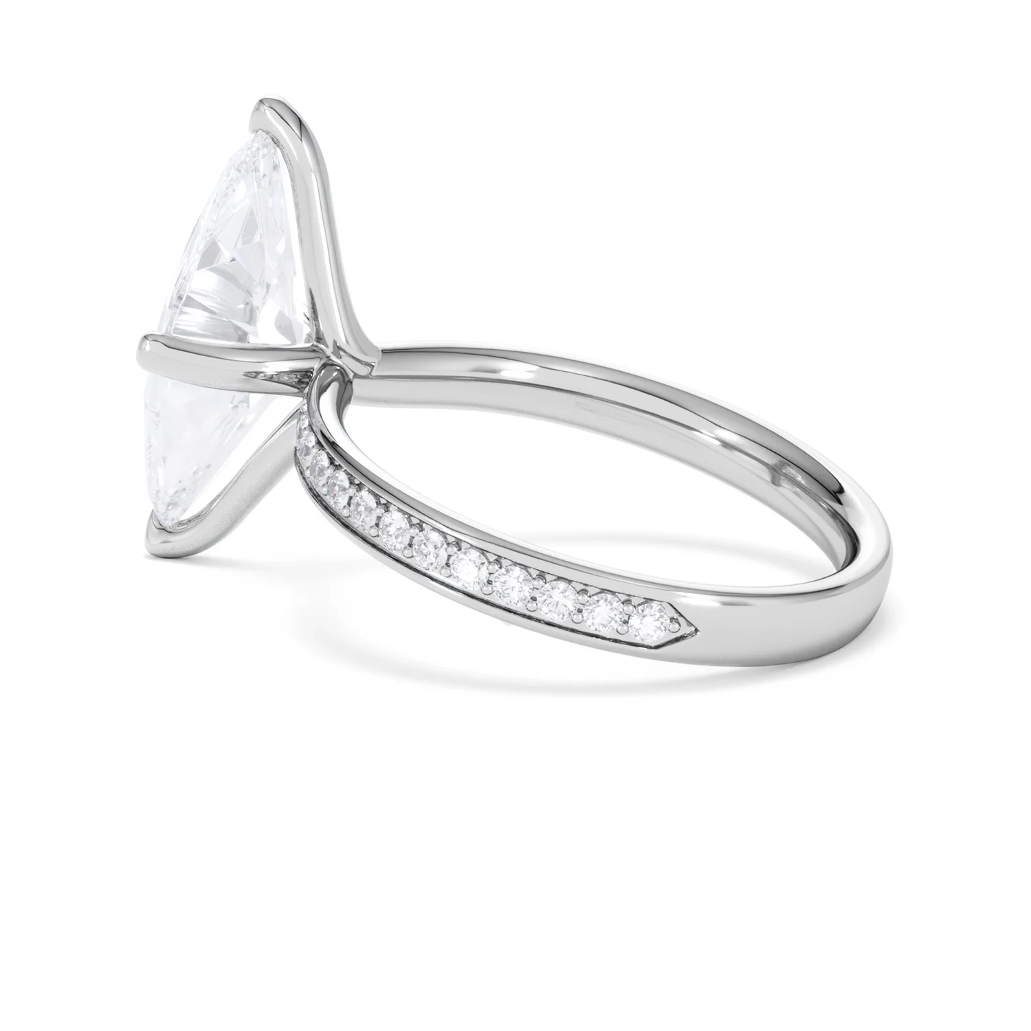 Origin Twist 3.00ct Marquise Cut Lab Diamond Solitaire Engagement Ring with Side Stones in 18K White Gold - Image 61
