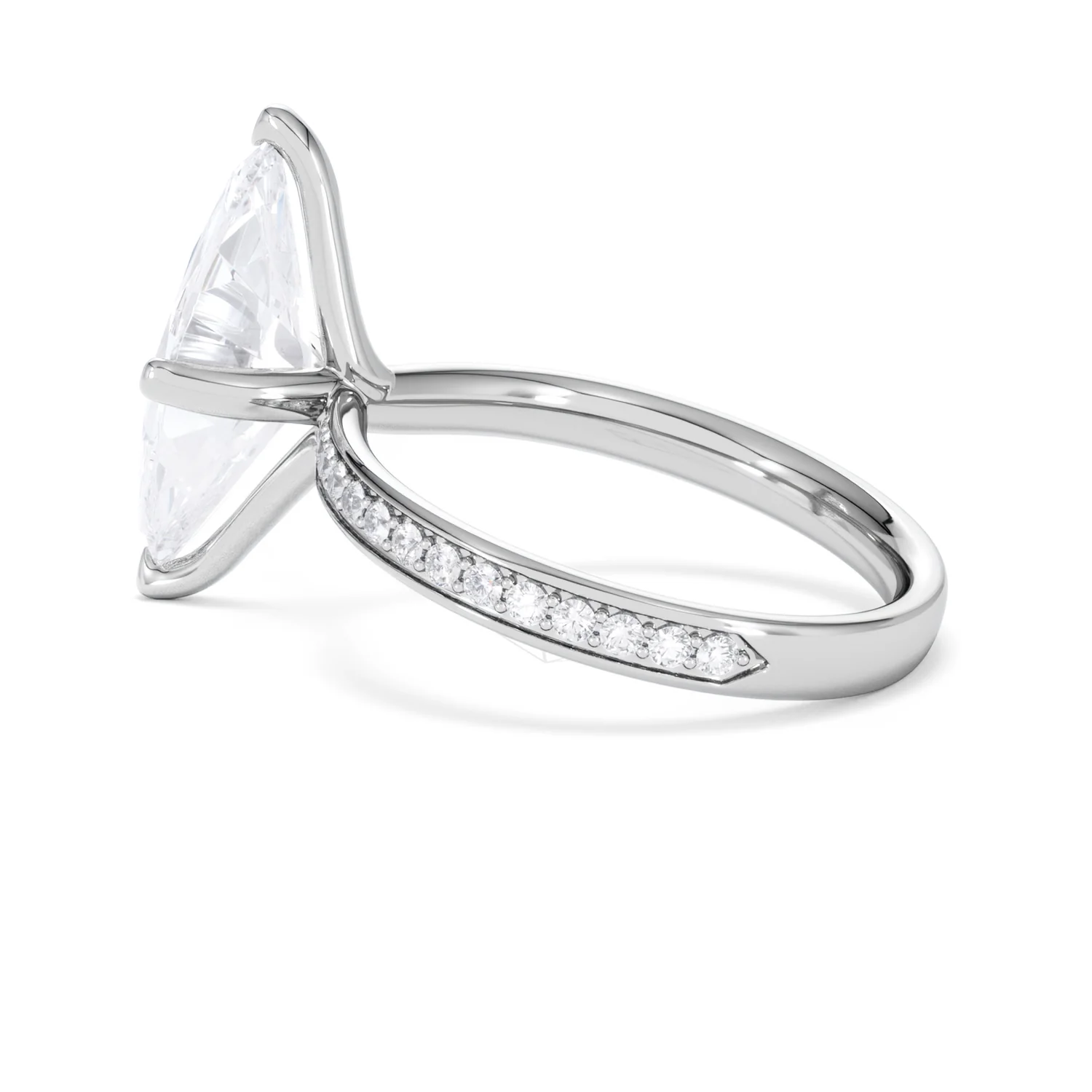 Origin Twist 3.00ct Marquise Cut Lab Diamond Solitaire Engagement Ring with Side Stones in 18K White Gold - Image 62