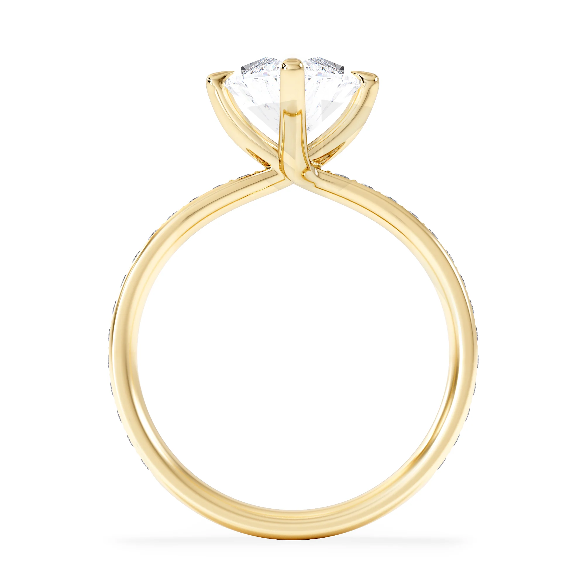 Origin Twist 3.00ct Marquise Cut Lab Diamond Solitaire Engagement Ring with Side Stones in 18K Yellow Gold - Image 3