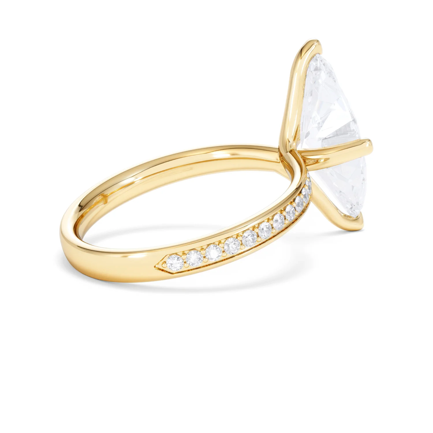Origin Twist 3.00ct Marquise Cut Lab Diamond Solitaire Engagement Ring with Side Stones in 18K Yellow Gold - Image 34