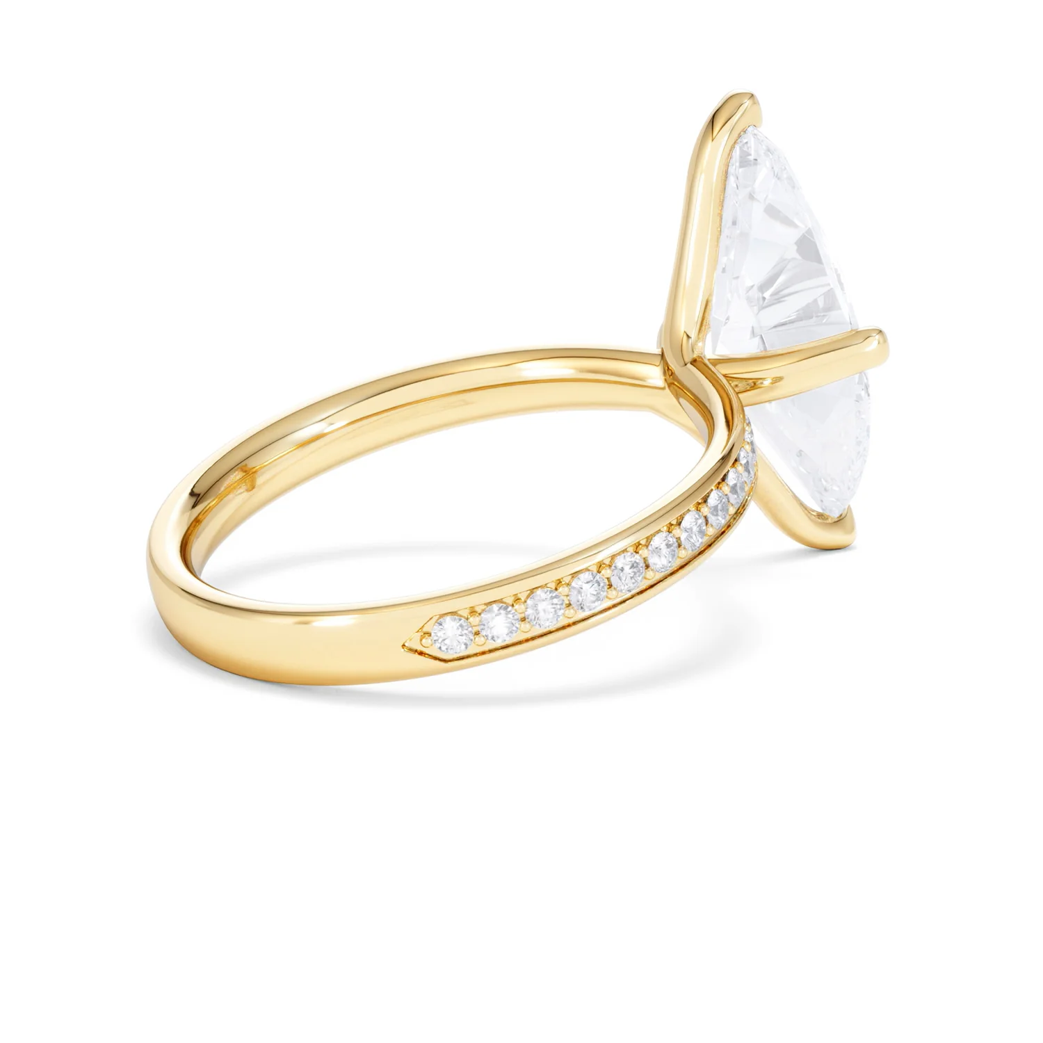 Origin Twist 3.00ct Marquise Cut Lab Diamond Solitaire Engagement Ring with Side Stones in 18K Yellow Gold - Image 35