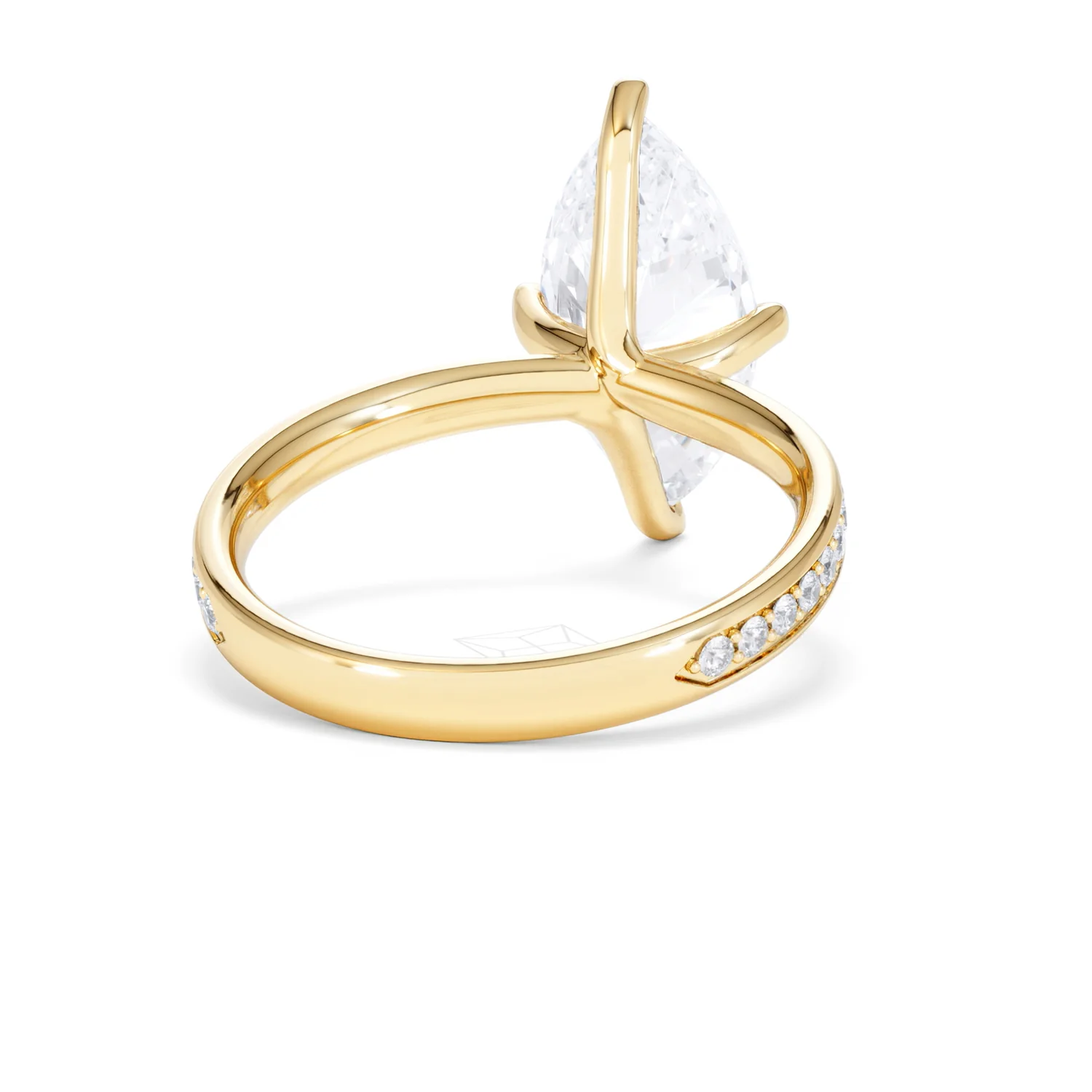 Origin Twist 3.00ct Marquise Cut Lab Diamond Solitaire Engagement Ring with Side Stones in 18K Yellow Gold - Image 43