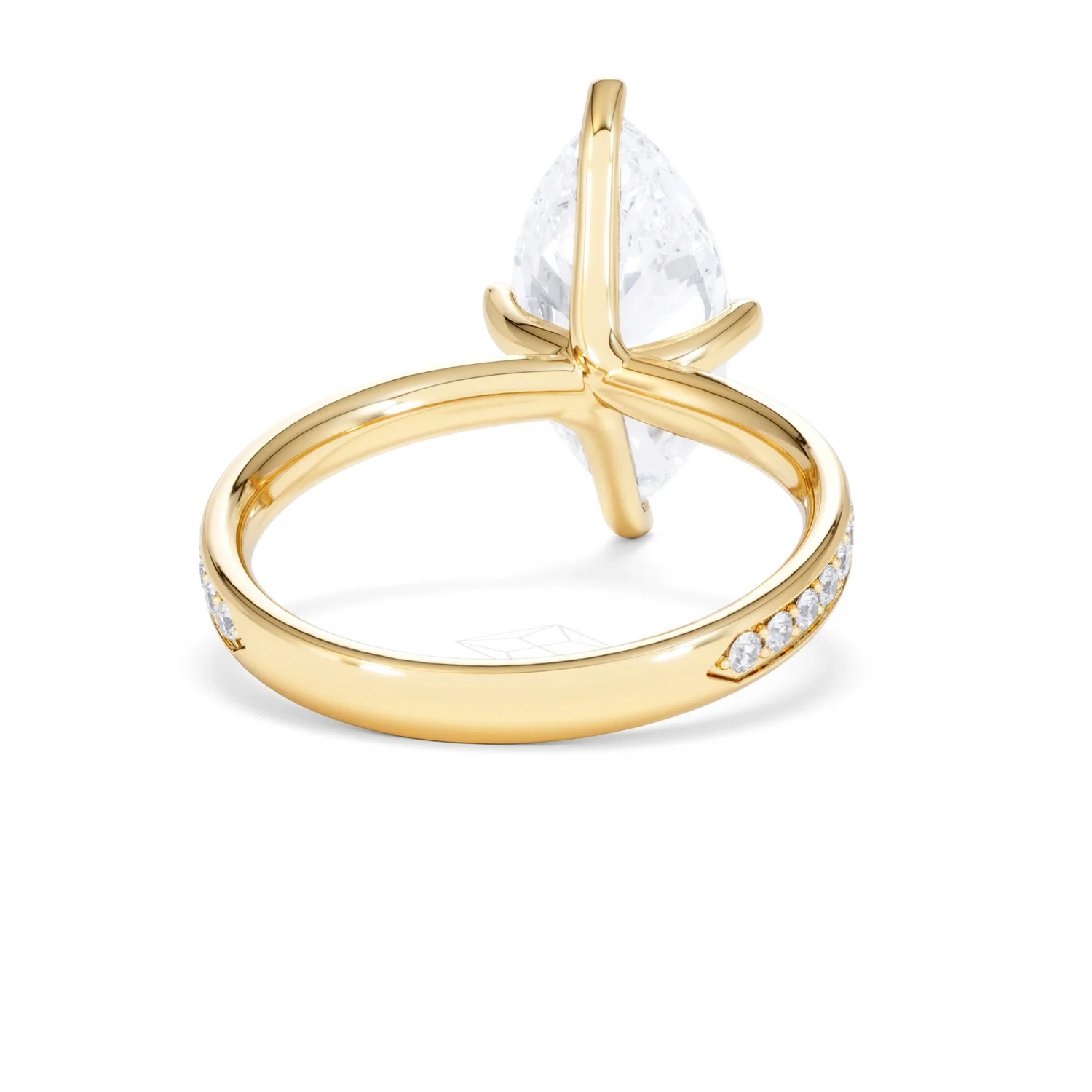 Origin Twist 3.00ct Marquise Cut Lab Diamond Solitaire Engagement Ring with Side Stones in 18K Yellow Gold - Image 44
