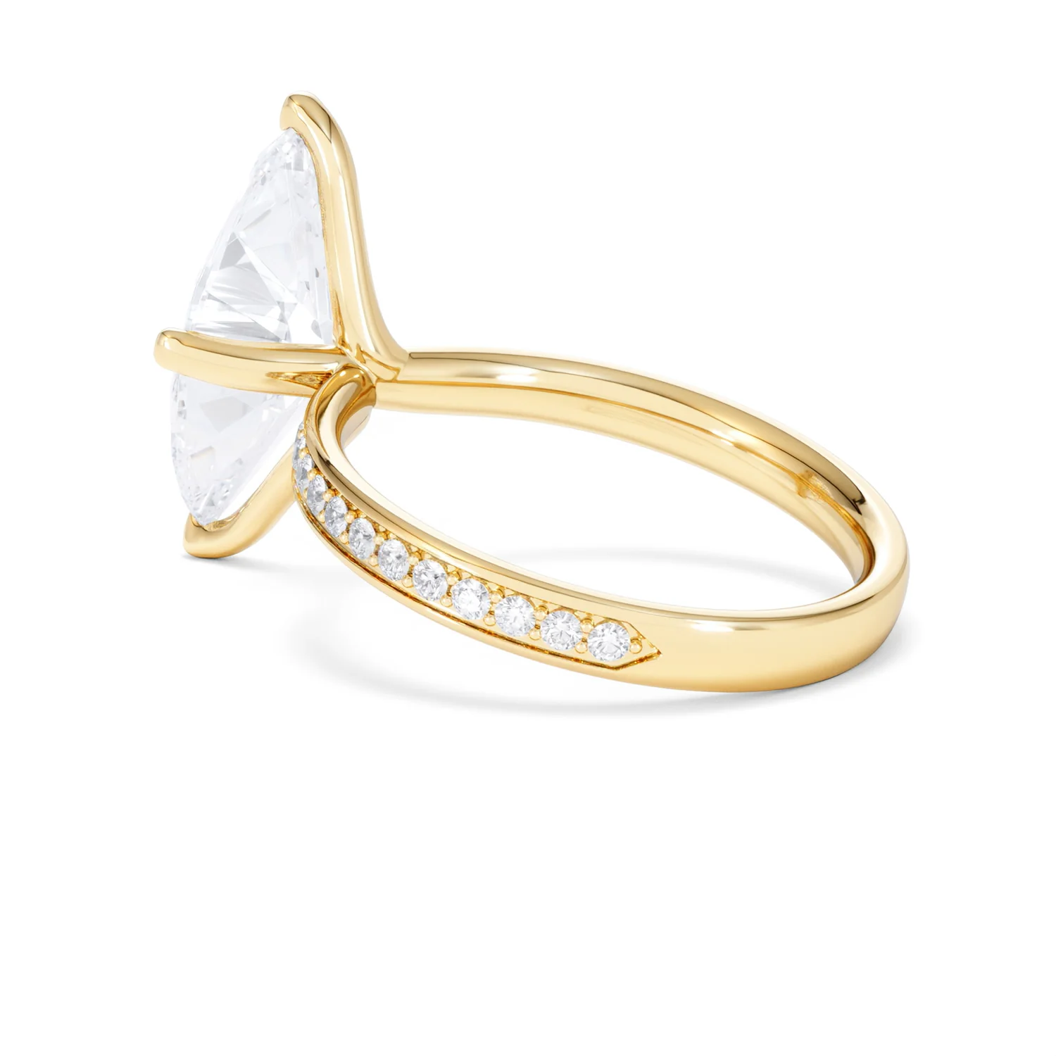 Origin Twist 3.00ct Marquise Cut Lab Diamond Solitaire Engagement Ring with Side Stones in 18K Yellow Gold - Image 59