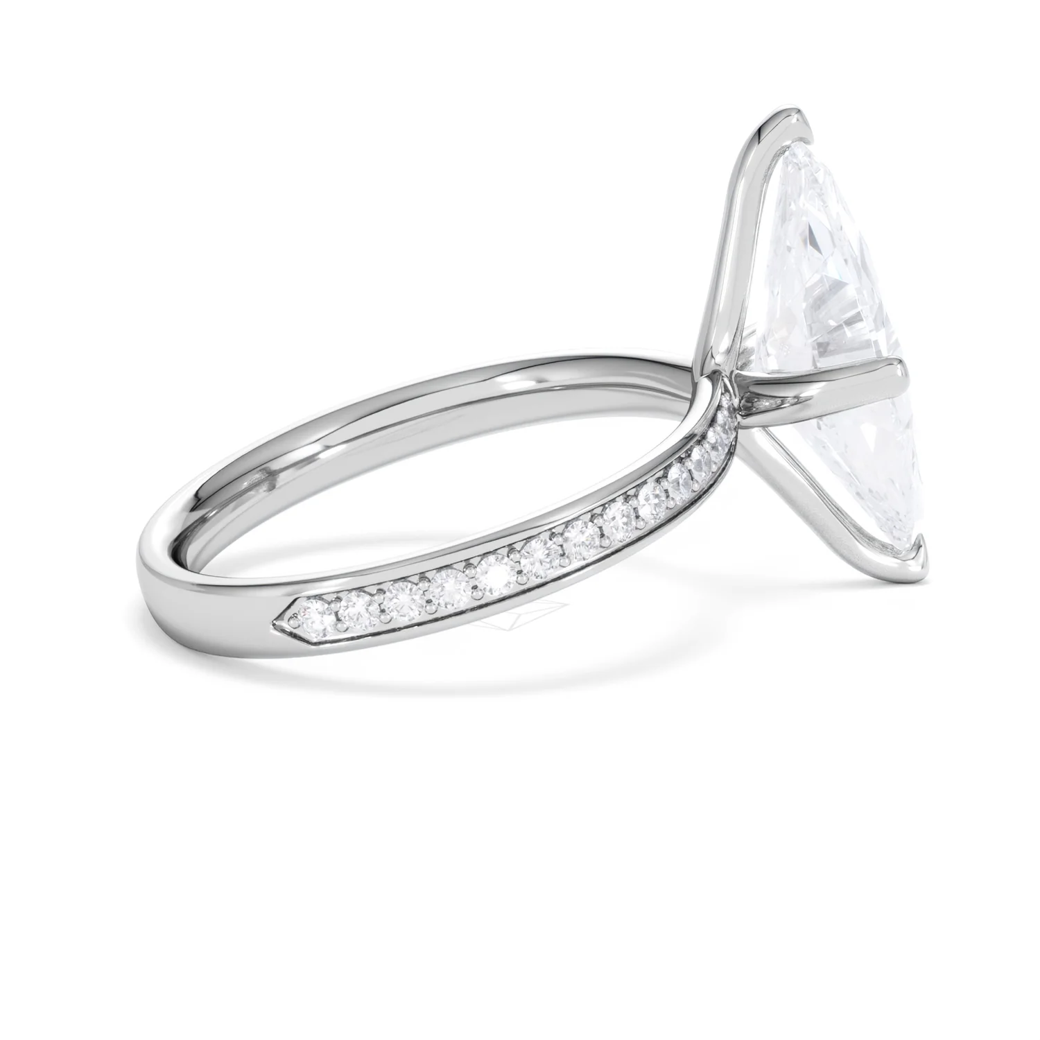 Origin Twist 3.00ct Marquise Cut Lab Diamond Solitaire Engagement Ring with Side Stones in Platinum - Image 30