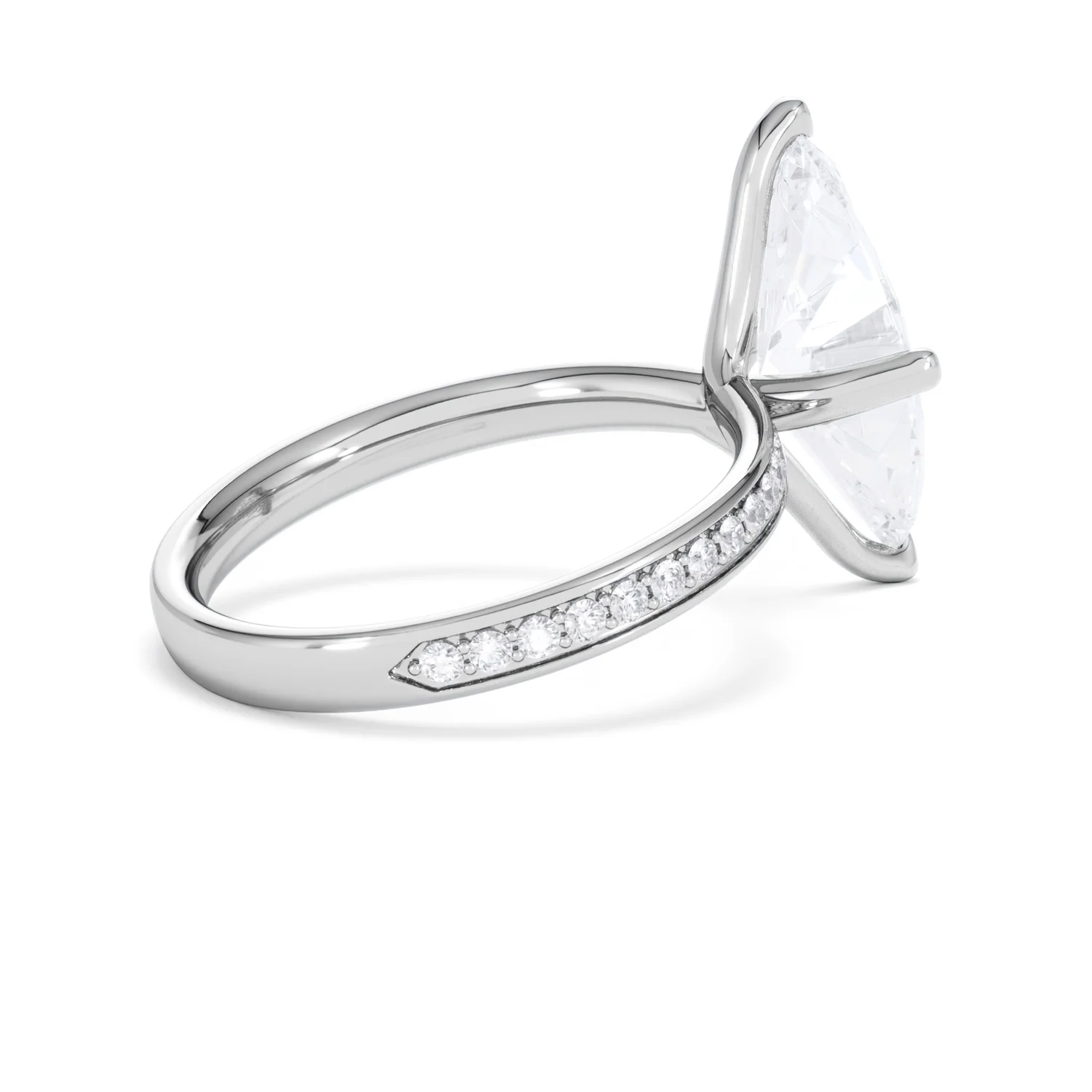 Origin Twist 3.00ct Marquise Cut Lab Diamond Solitaire Engagement Ring with Side Stones in Platinum - Image 34