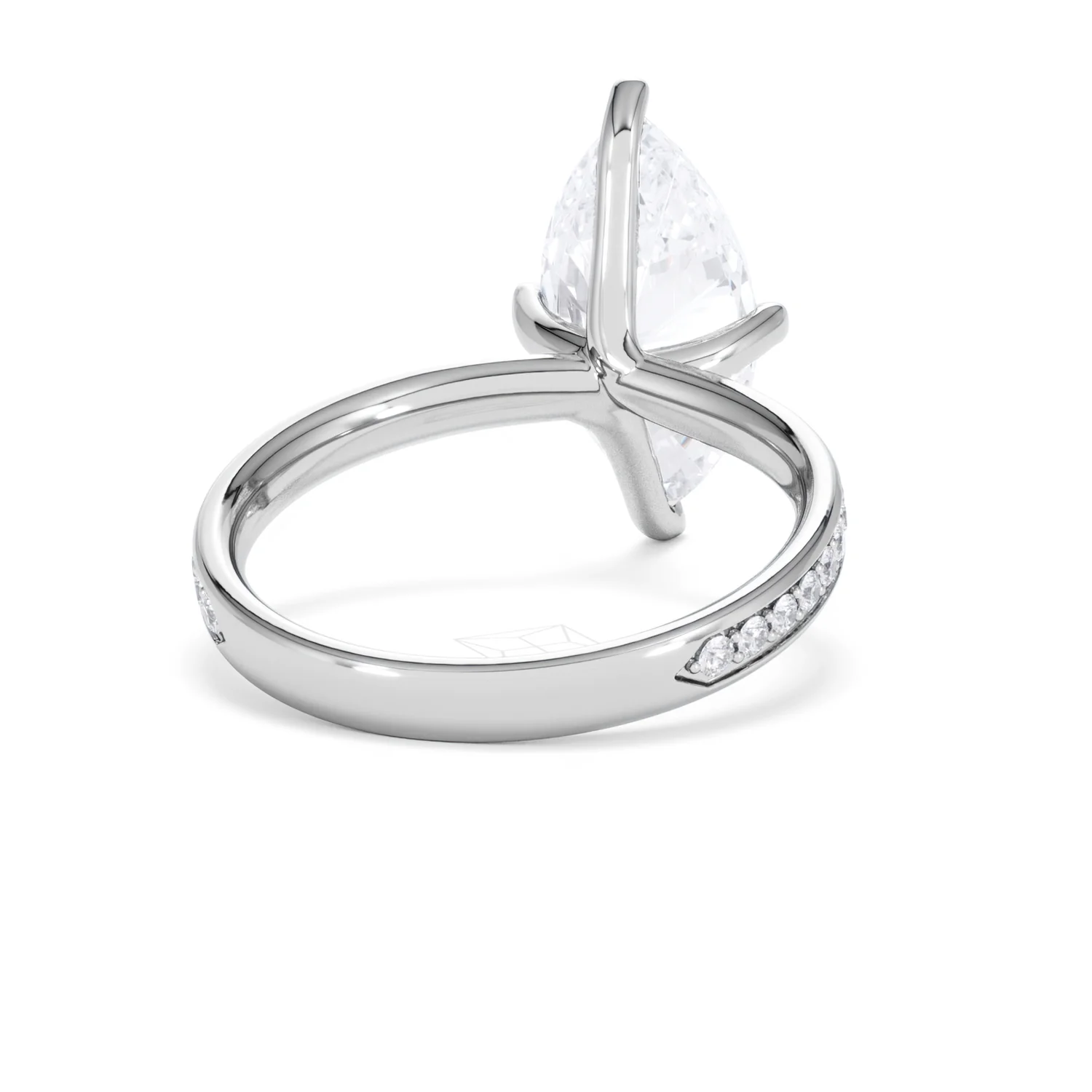 Origin Twist 3.00ct Marquise Cut Lab Diamond Solitaire Engagement Ring with Side Stones in Platinum - Image 43