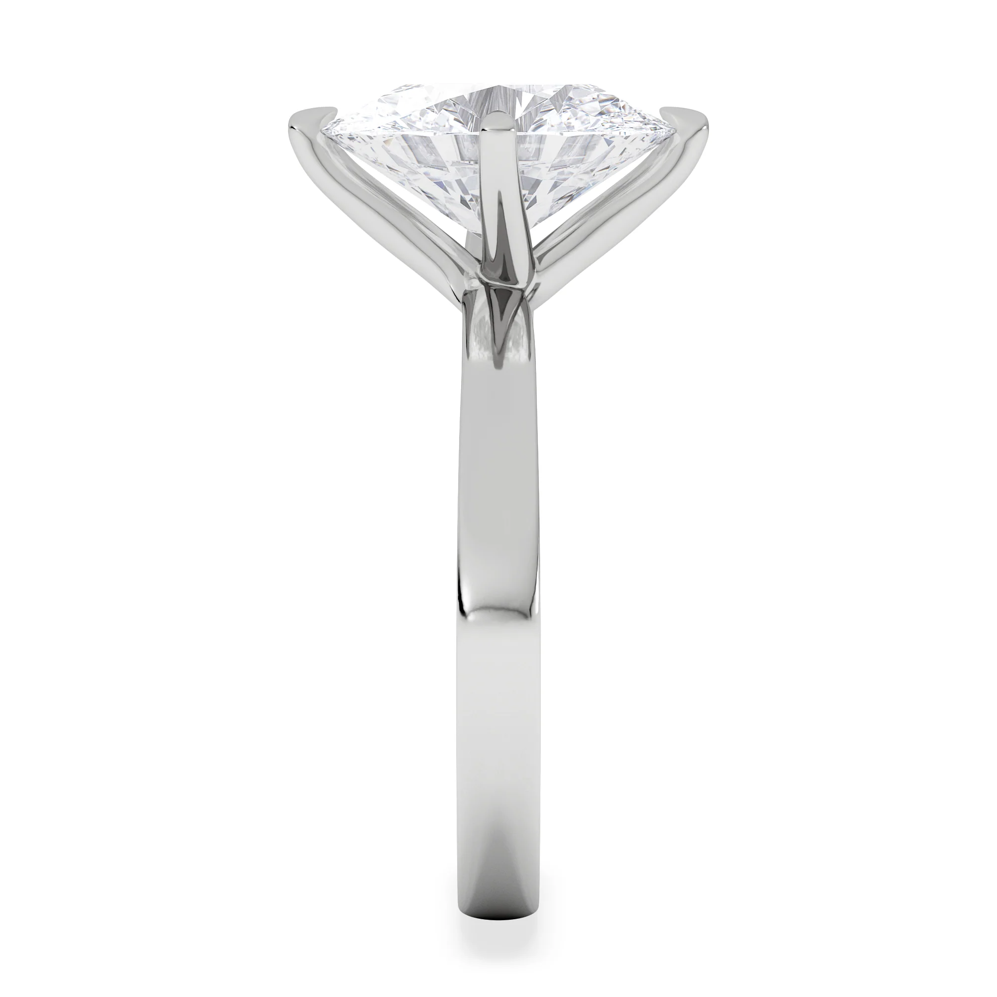 Origin Twist 3.00ct Oval Cut Lab Diamond Solitaire Engagement Ring in Platinum - Image 5