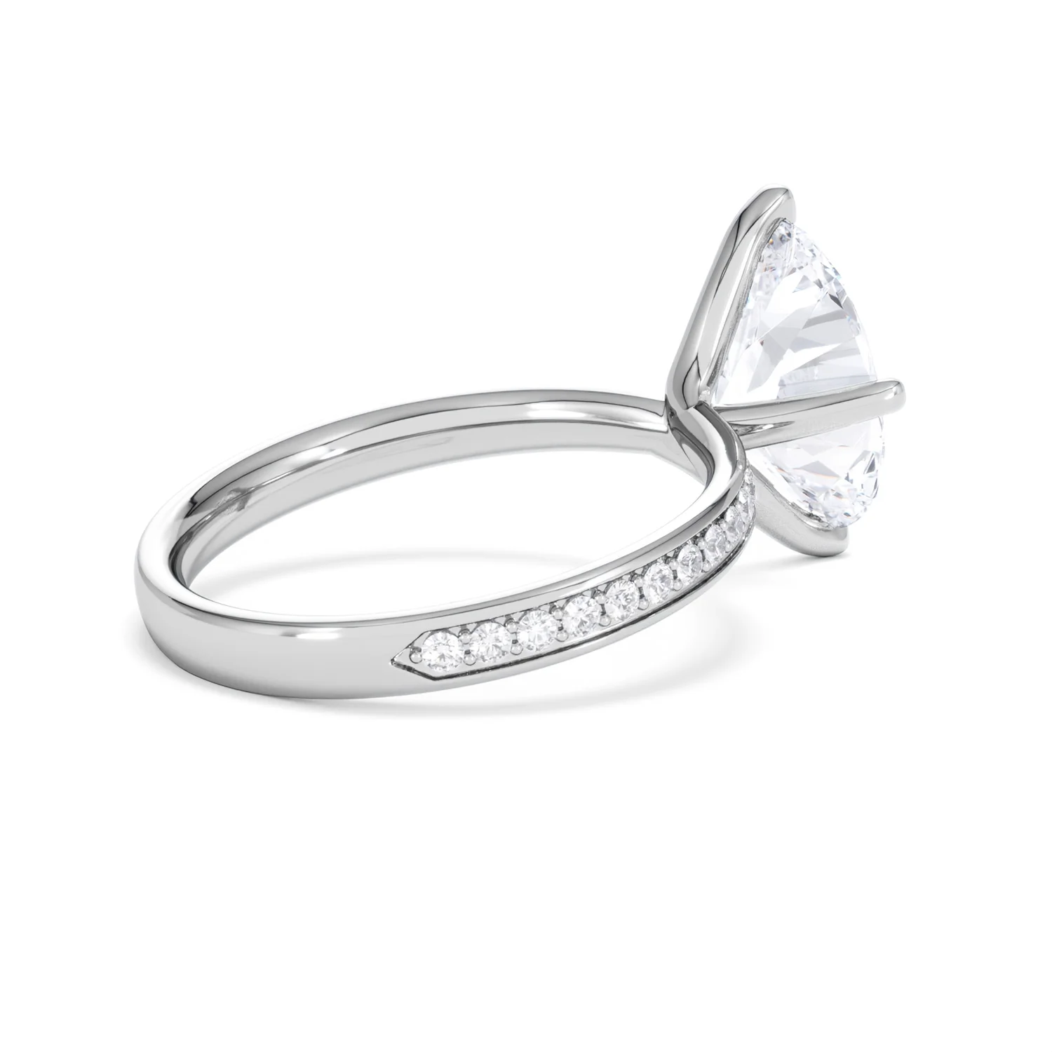Origin Twist 3.00ct Oval Cut Lab Diamond Solitaire Engagement Ring with Side Stones in 18K White Gold - Image 35