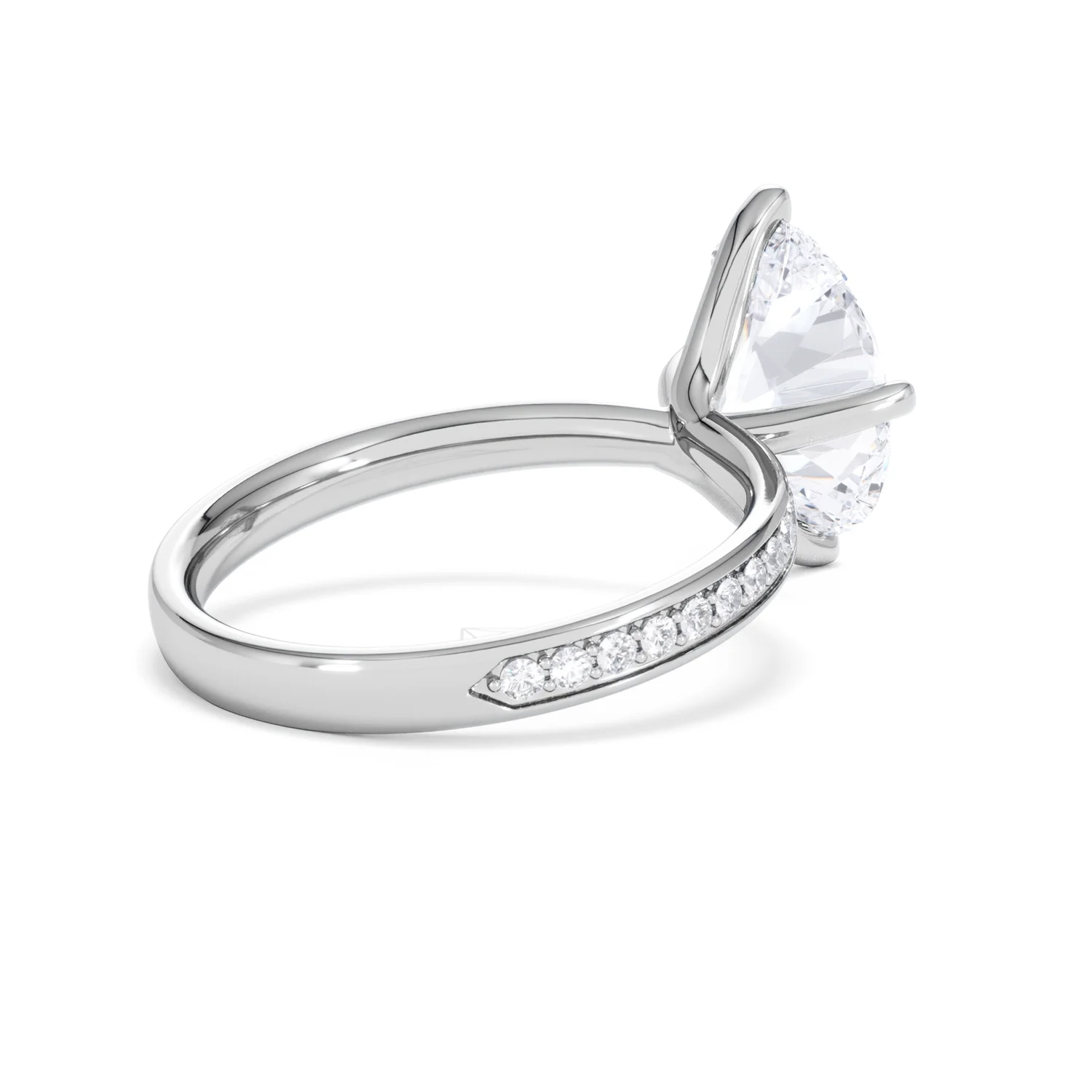 Origin Twist 3.00ct Oval Cut Lab Diamond Solitaire Engagement Ring with Side Stones in 18K White Gold - Image 37