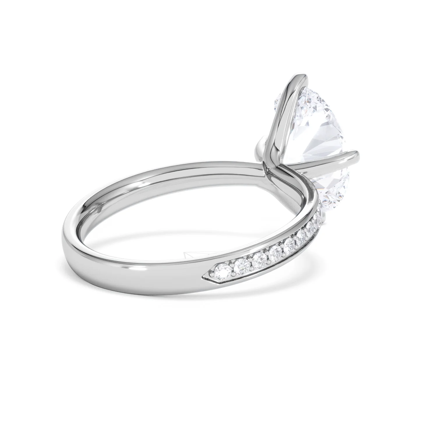 Origin Twist 3.00ct Oval Cut Lab Diamond Solitaire Engagement Ring with Side Stones in 18K White Gold - Image 38
