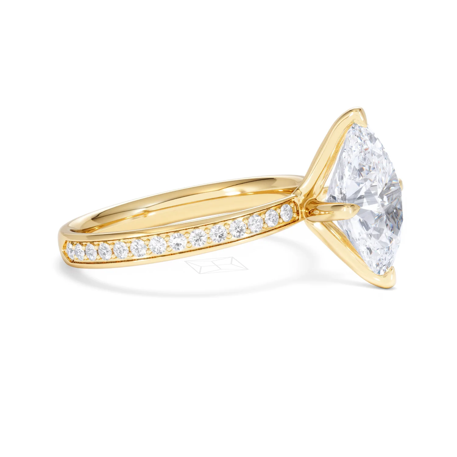 Origin Twist 3.00ct Oval Cut Lab Diamond Solitaire Engagement Ring with Side Stones in 18K Yellow Gold - Image 21
