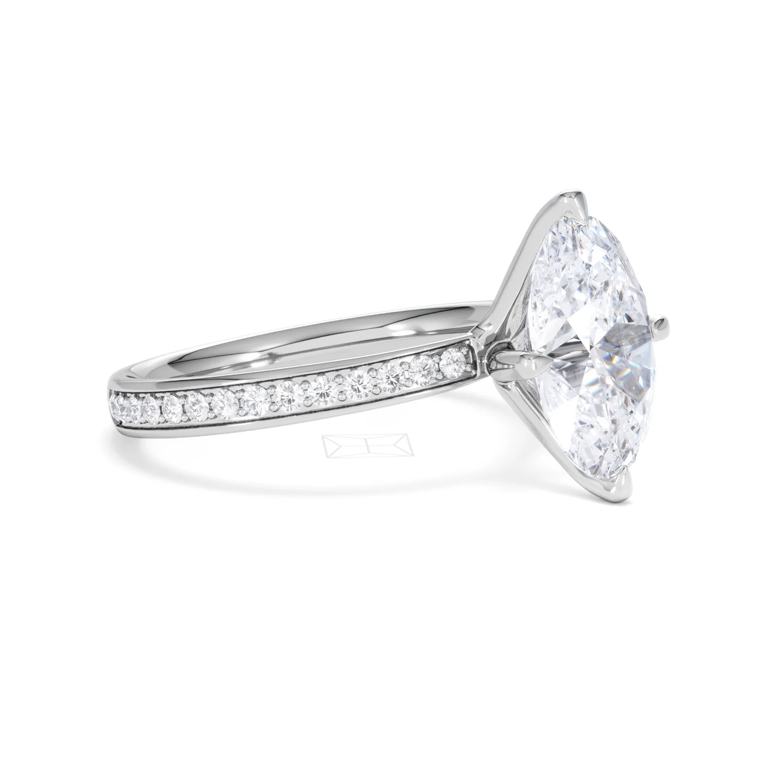 Origin Twist 3.00ct Oval Cut Lab Diamond Solitaire Engagement Ring with Side Stones in Platinum - Image 18